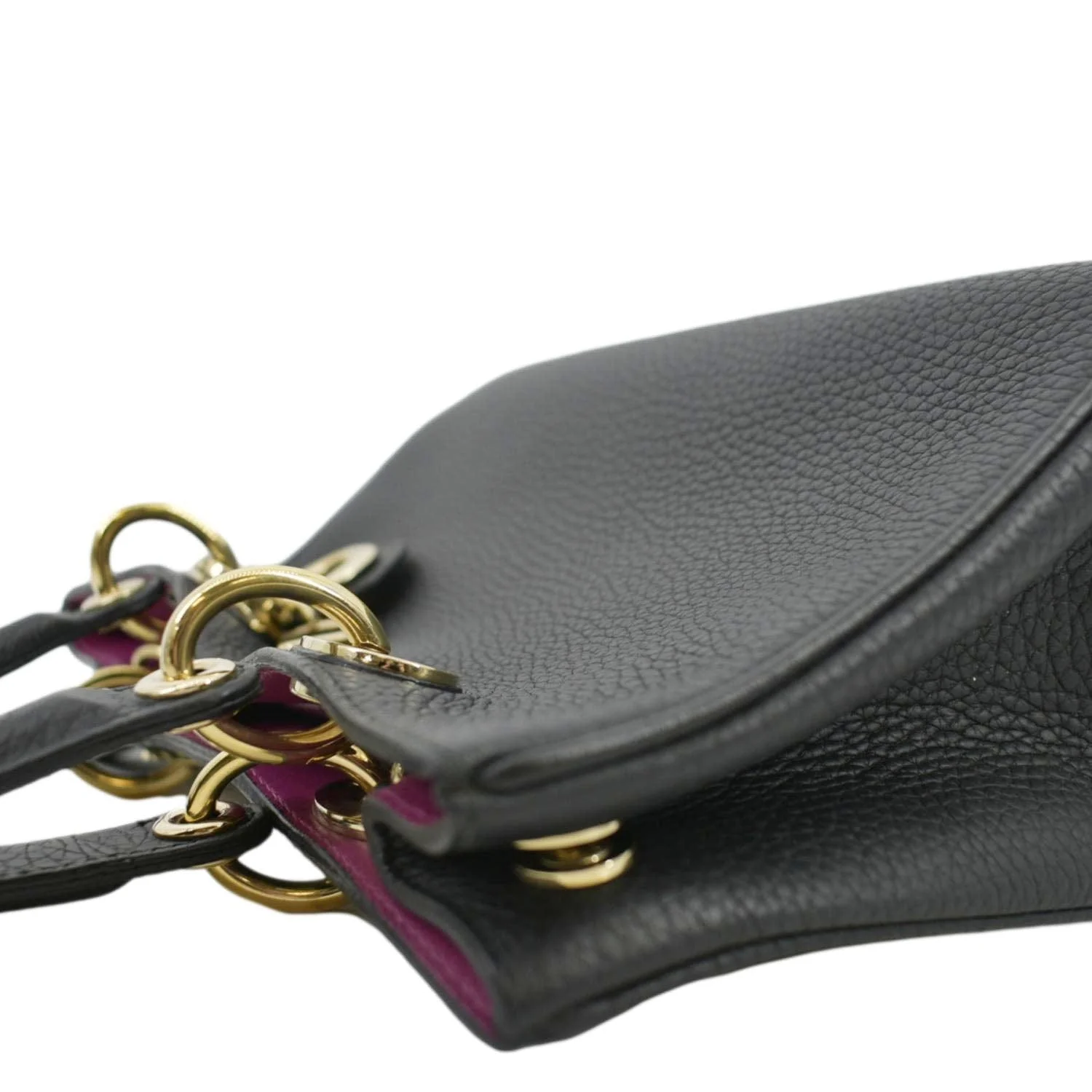 CHRISTIAN DIOR Diorissimo Leather Tote Bag Black - Image 5