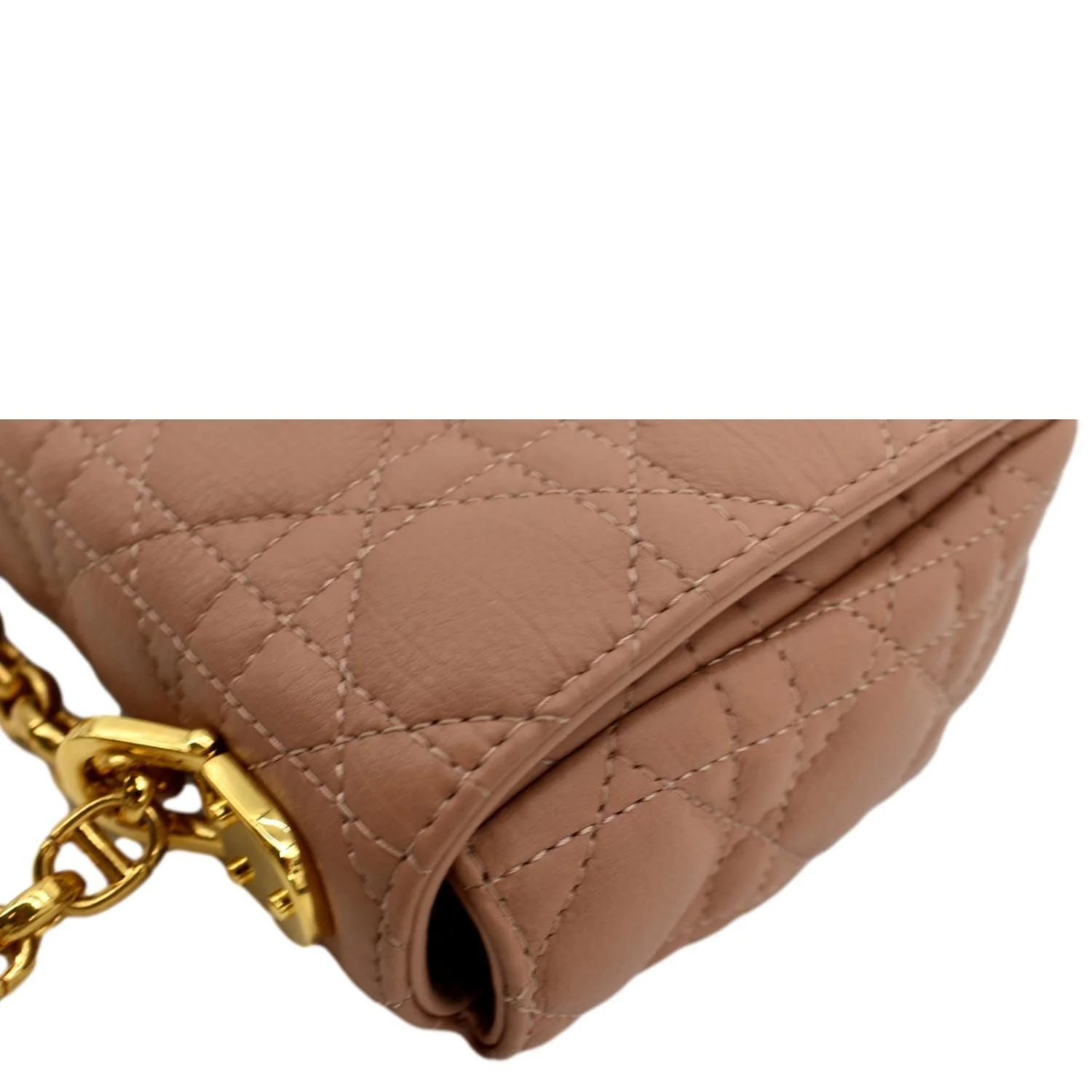 CHRISTIAN DIOR Caro Cannage Calf Leather Shoulder Bag Rose Des - Image 7