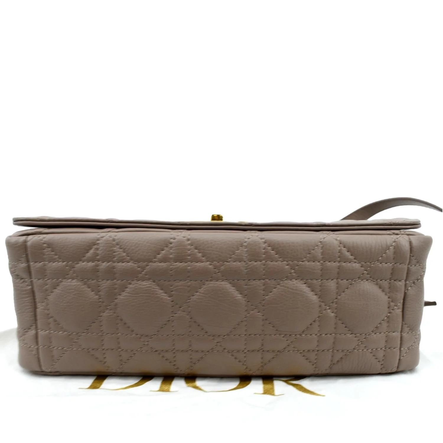 CHRISTIAN DIOR Caro Iridescent Leather Shoulder Bag Metallic Pink - Image 11