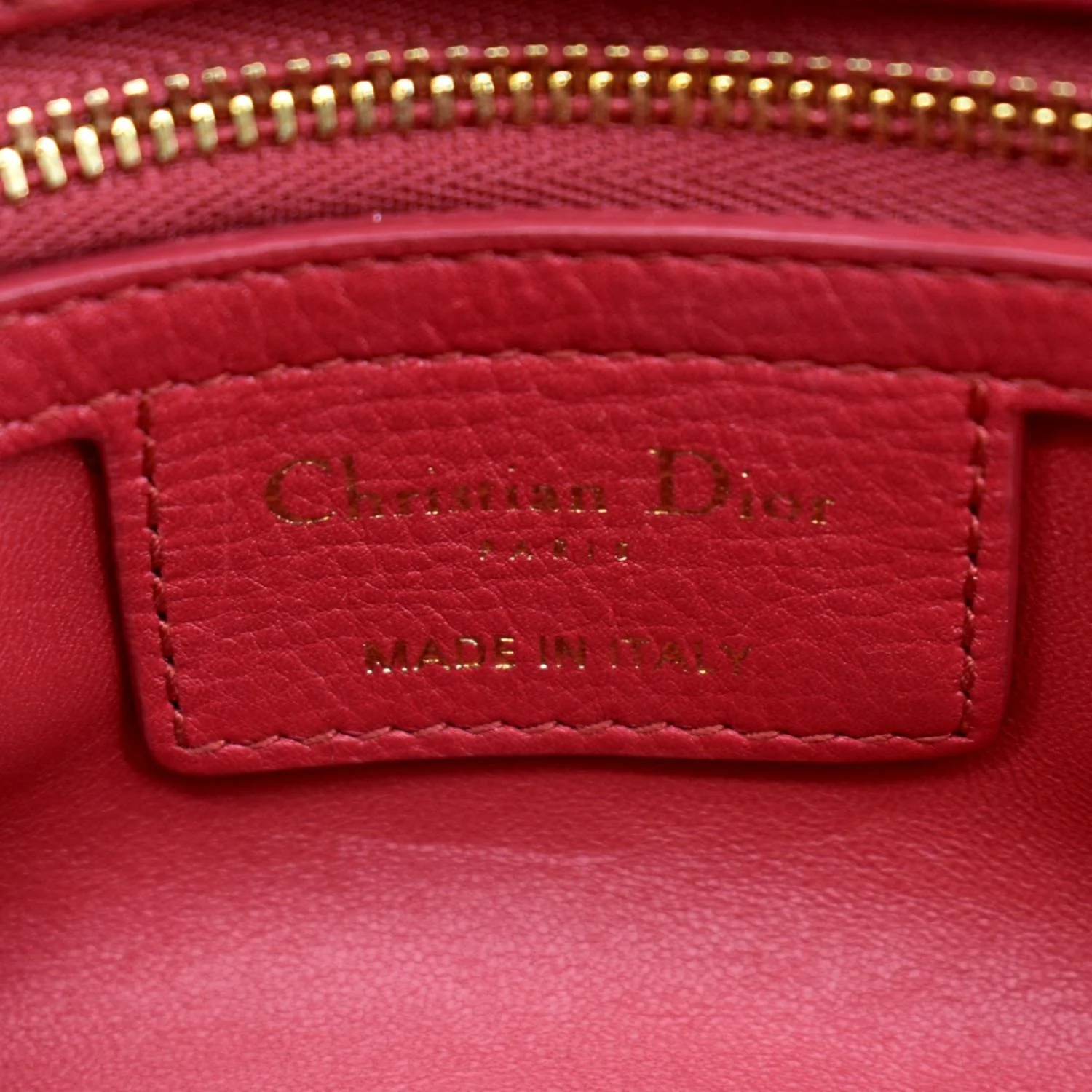 CHRISTIAN DIOR Caro Cannage Calfskin Leather Shoulder Bag Red - Image 12