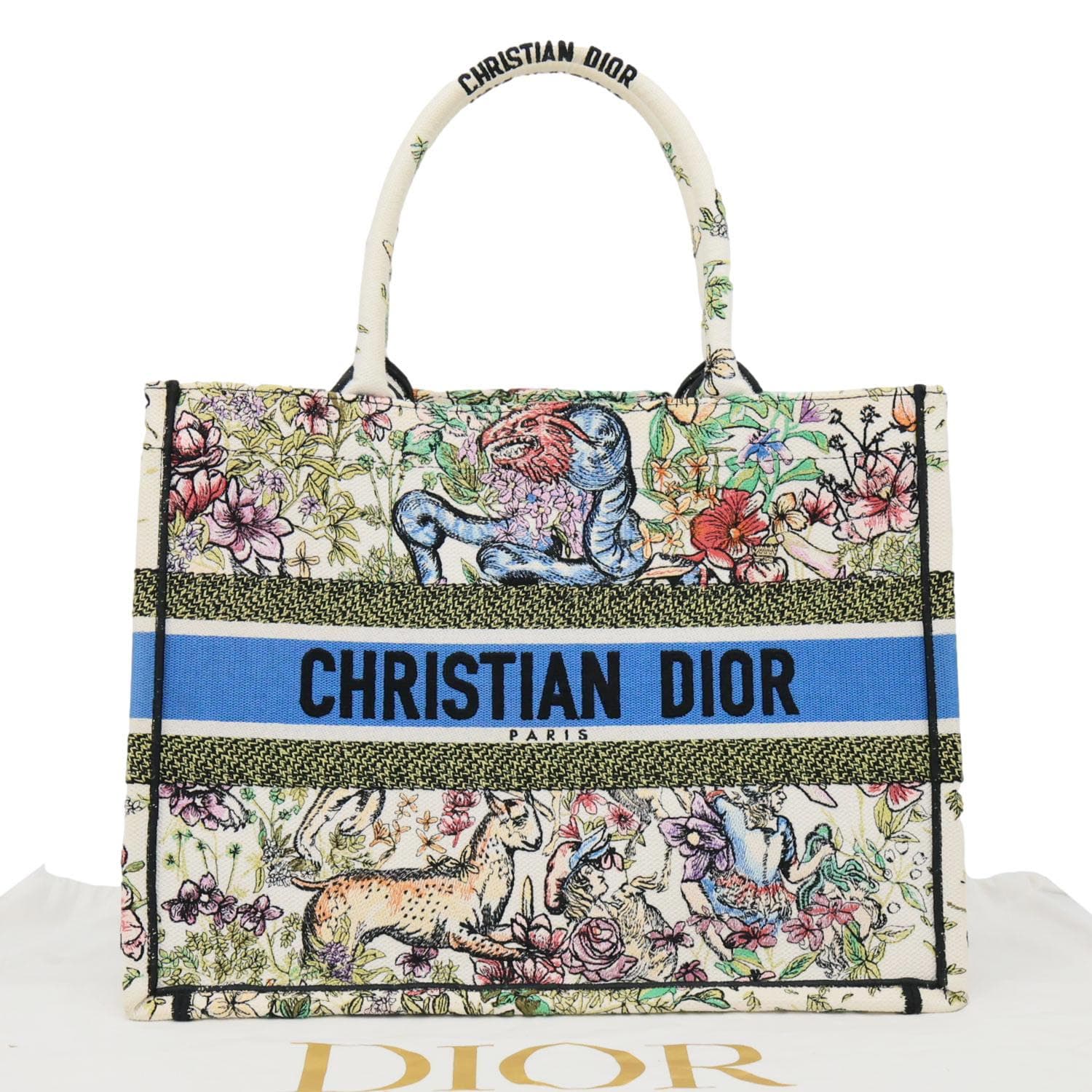 CHRISTIAN DIOR Book Medium Embroidered D-Constellation Canvas Tote Bag Multicolor - Image 3