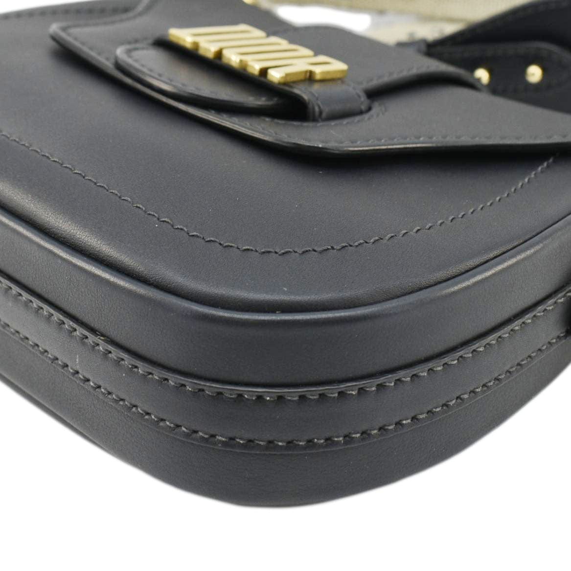 CHRISTIAN DIOR D Fence Calfskin Leather Saddle Bag Black - Image 8