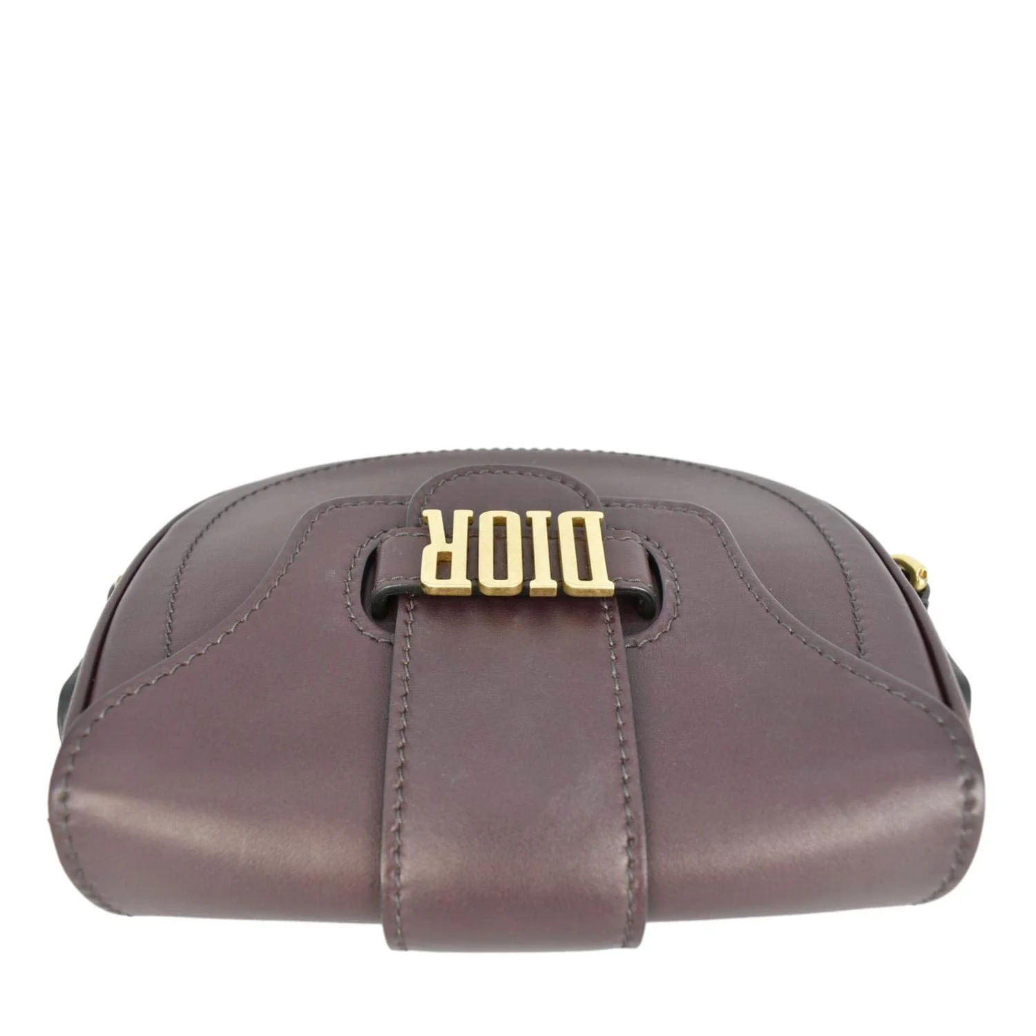 CHRISTIAN DIOR D Fence Calfskin Leather Saddle Bag Purple - Image 4
