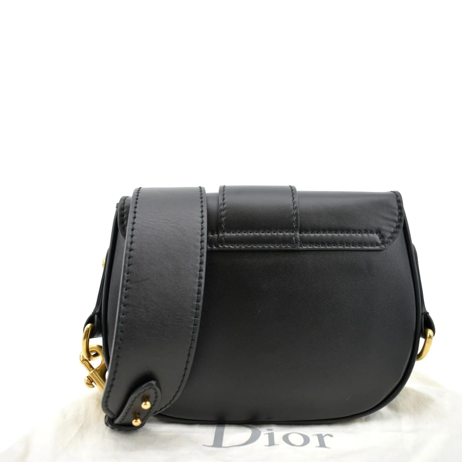 CHRISTIAN DIOR D Fence Calfskin Leather Saddle Bag Black - Hot Deals - Image 3