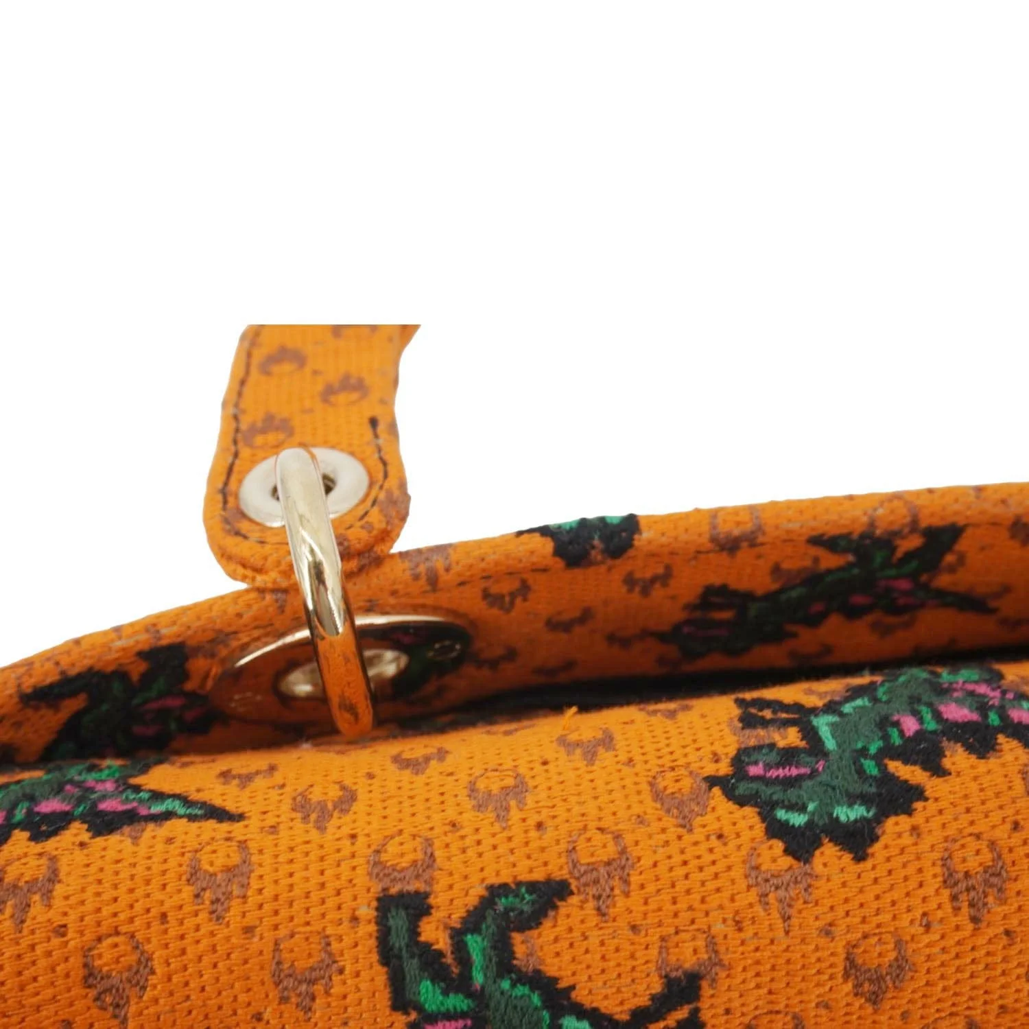 CHRISTIAN DIOR Lady Dior D-Lite Medium Dino Embroidered Shoulder Bag Orange - Image 14