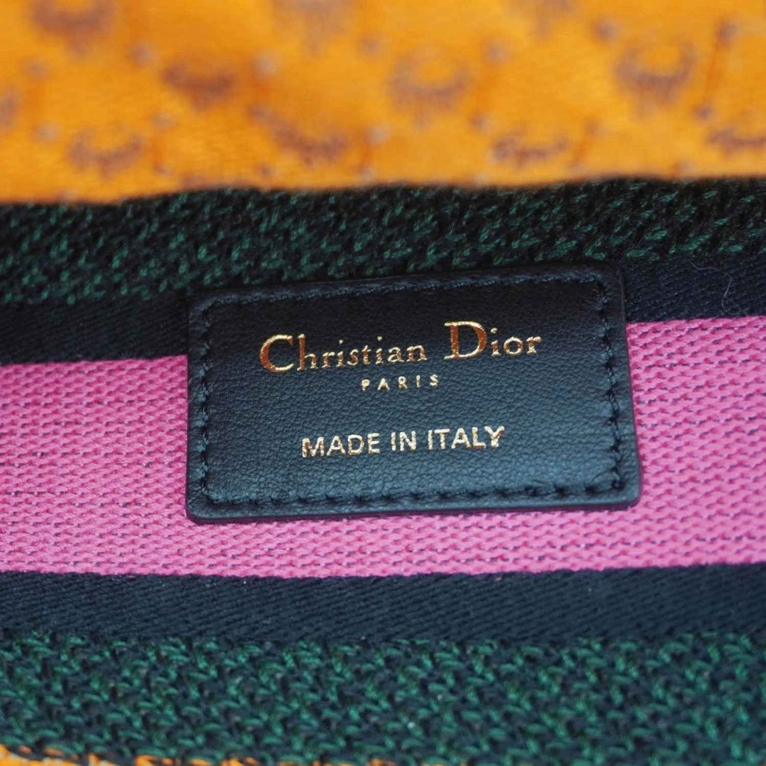 CHRISTIAN DIOR Lady Dior D-Lite Medium Dino Embroidered Shoulder Bag Orange - Image 15