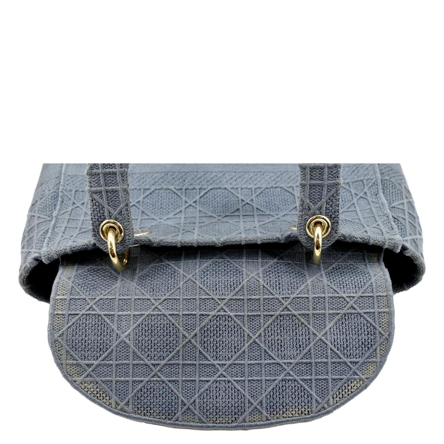 CHRISTIAN DIOR Lady D-Lite Embroidered Canvas Crossbody Bag Denim Blue - Image 12