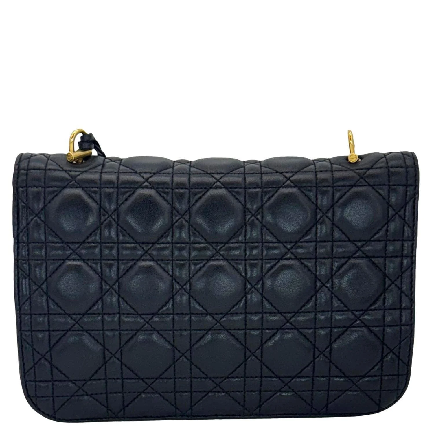 CHRISTIAN DIOR Dioraddict Quilted Lambskin Leather Crossbody Bag Black - Image 4