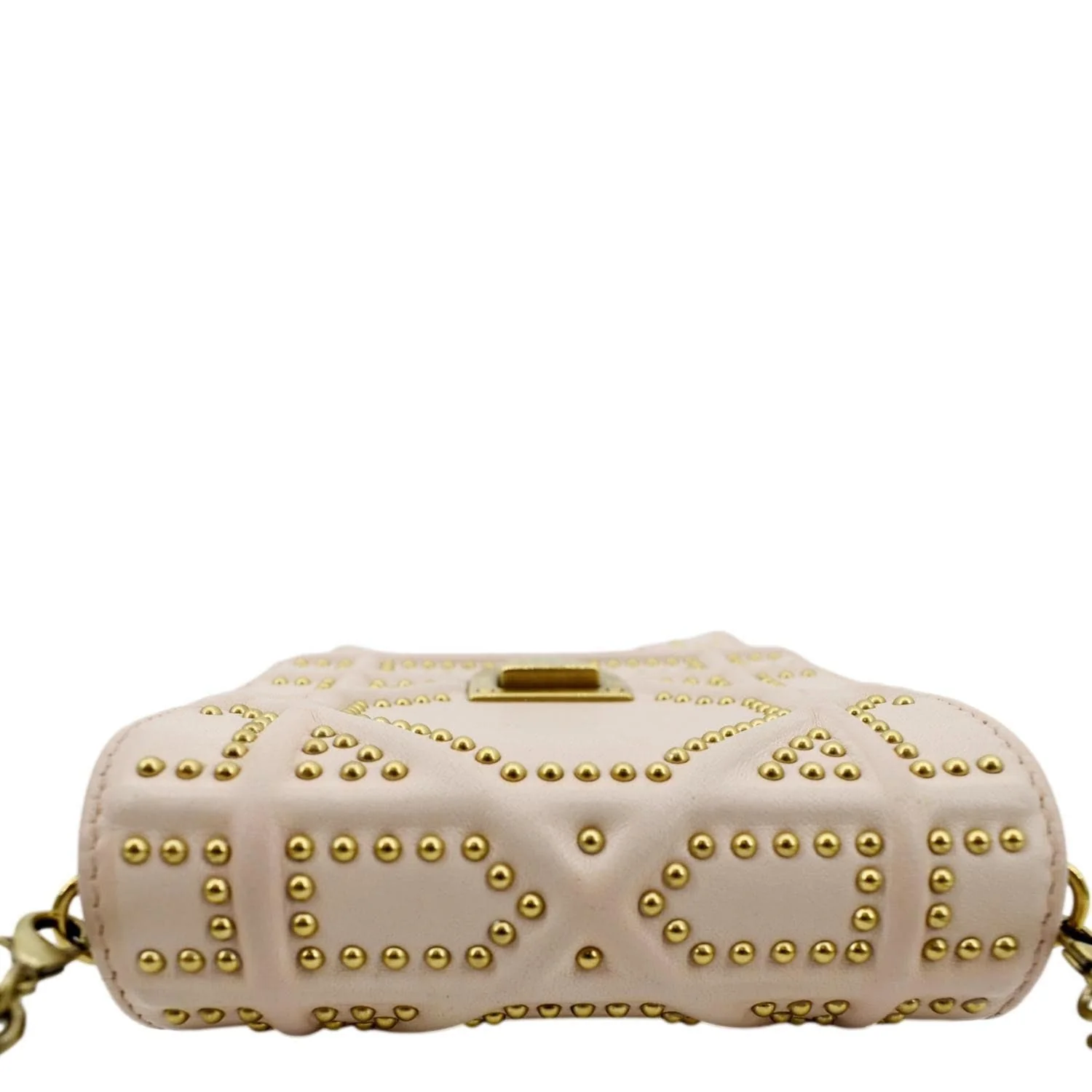 CHRISTIAN DIOR Diorama Vertical Leather Crossbody Clutch Bag Beige - Image 4