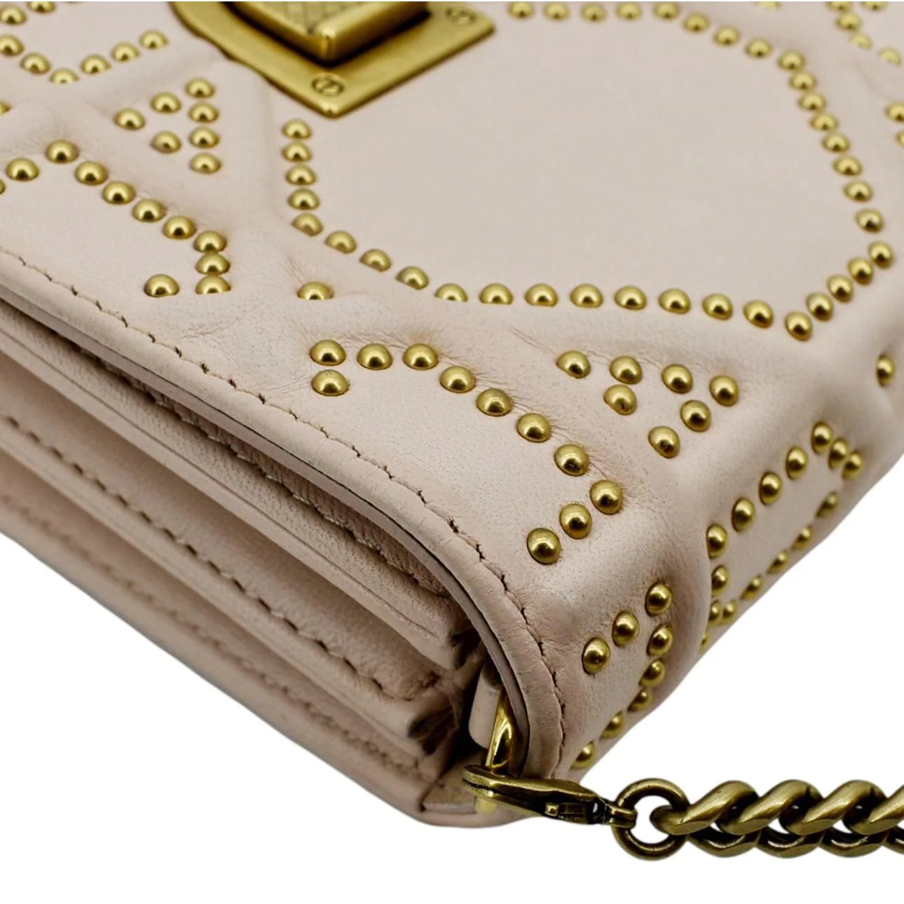 CHRISTIAN DIOR Diorama Vertical Leather Crossbody Clutch Bag Beige - Image 6