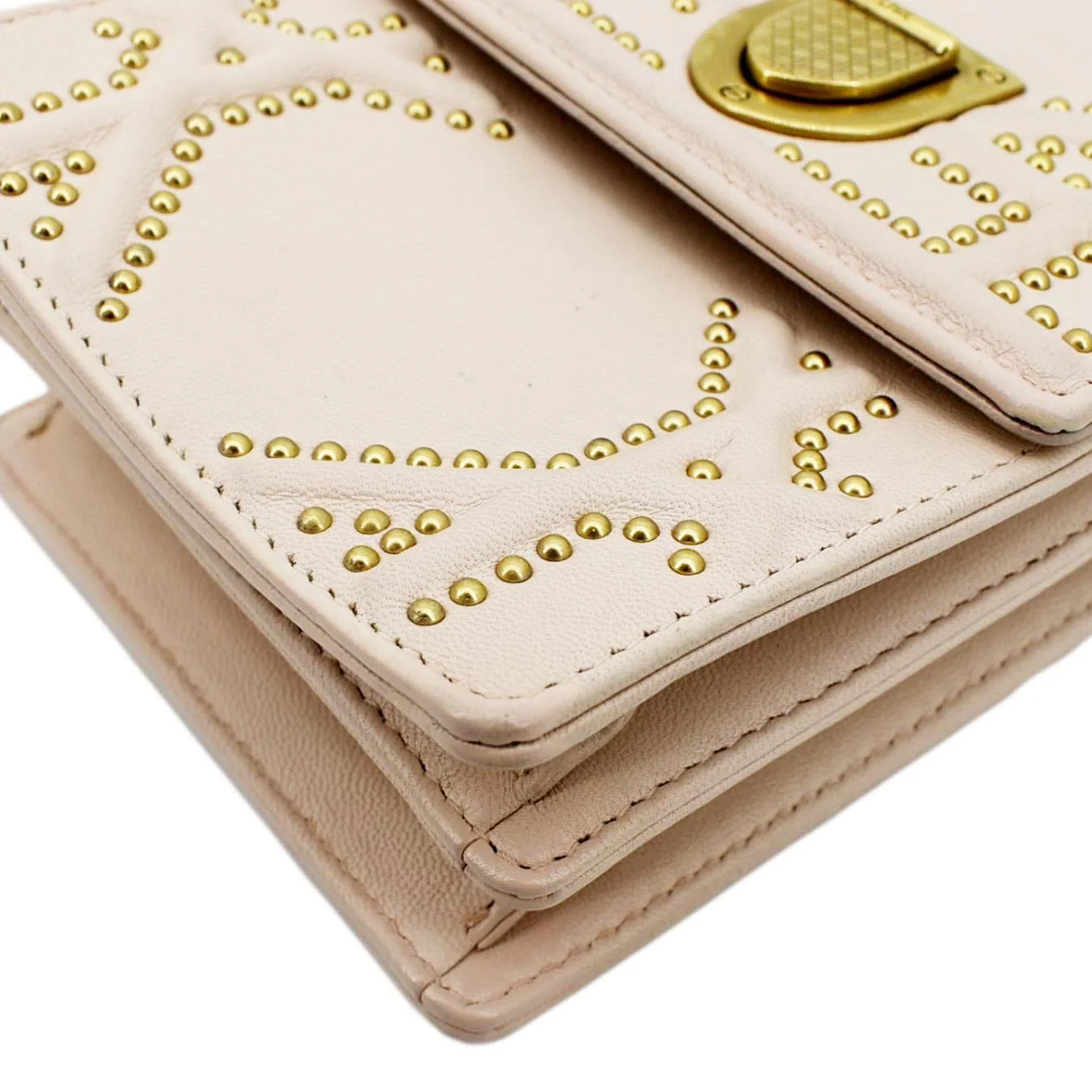 CHRISTIAN DIOR Diorama Vertical Leather Crossbody Clutch Bag Beige - Image 7