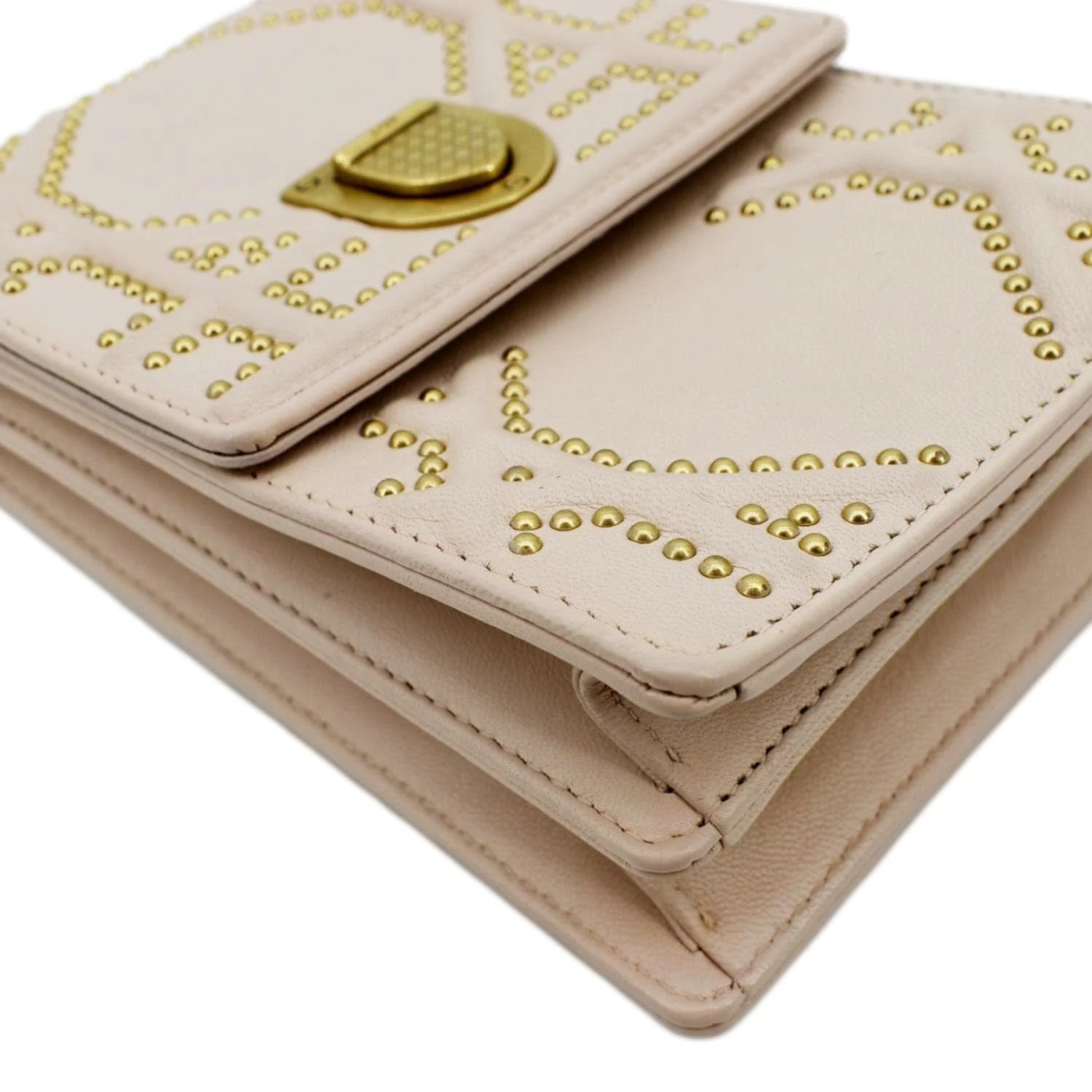 CHRISTIAN DIOR Diorama Vertical Leather Crossbody Clutch Bag Beige - Image 8