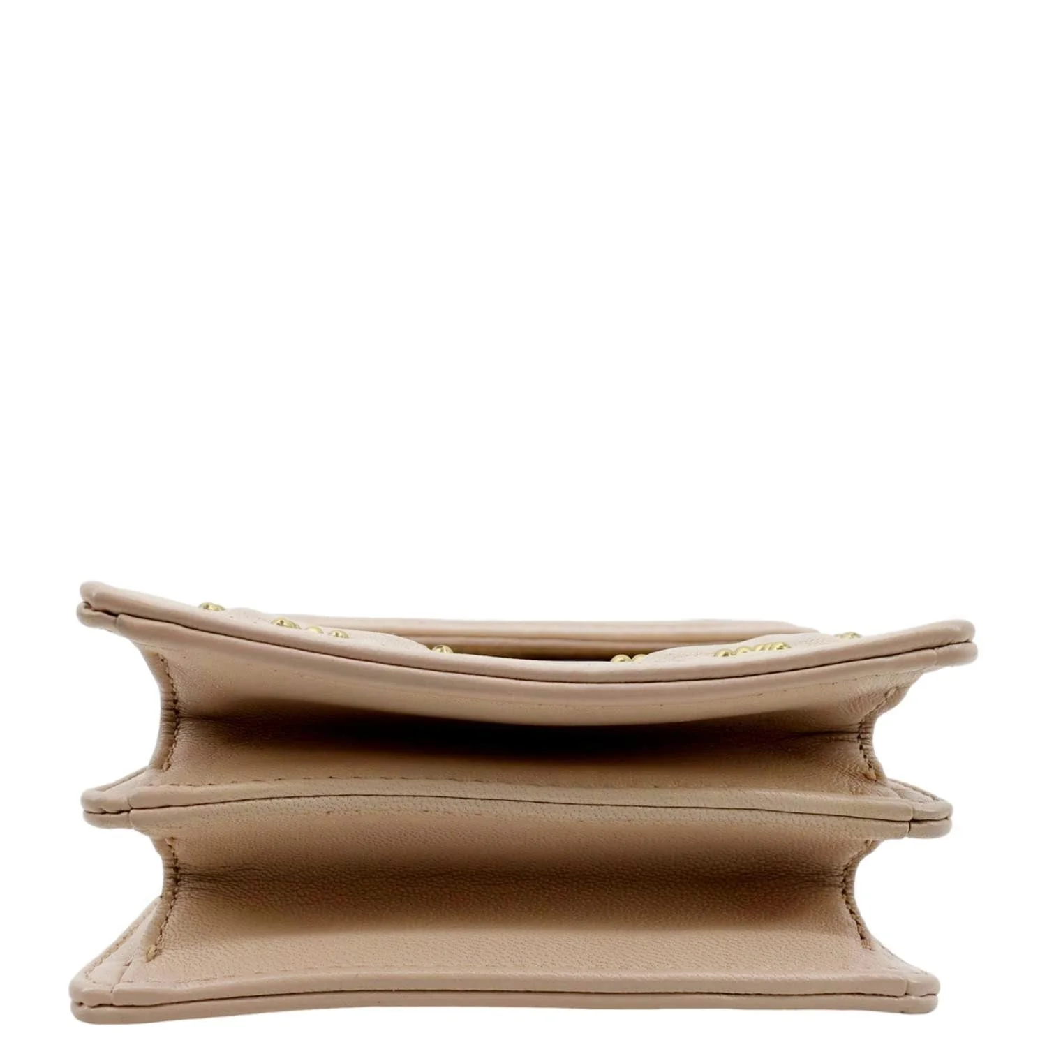 CHRISTIAN DIOR Diorama Vertical Leather Crossbody Clutch Bag Beige - Image 9