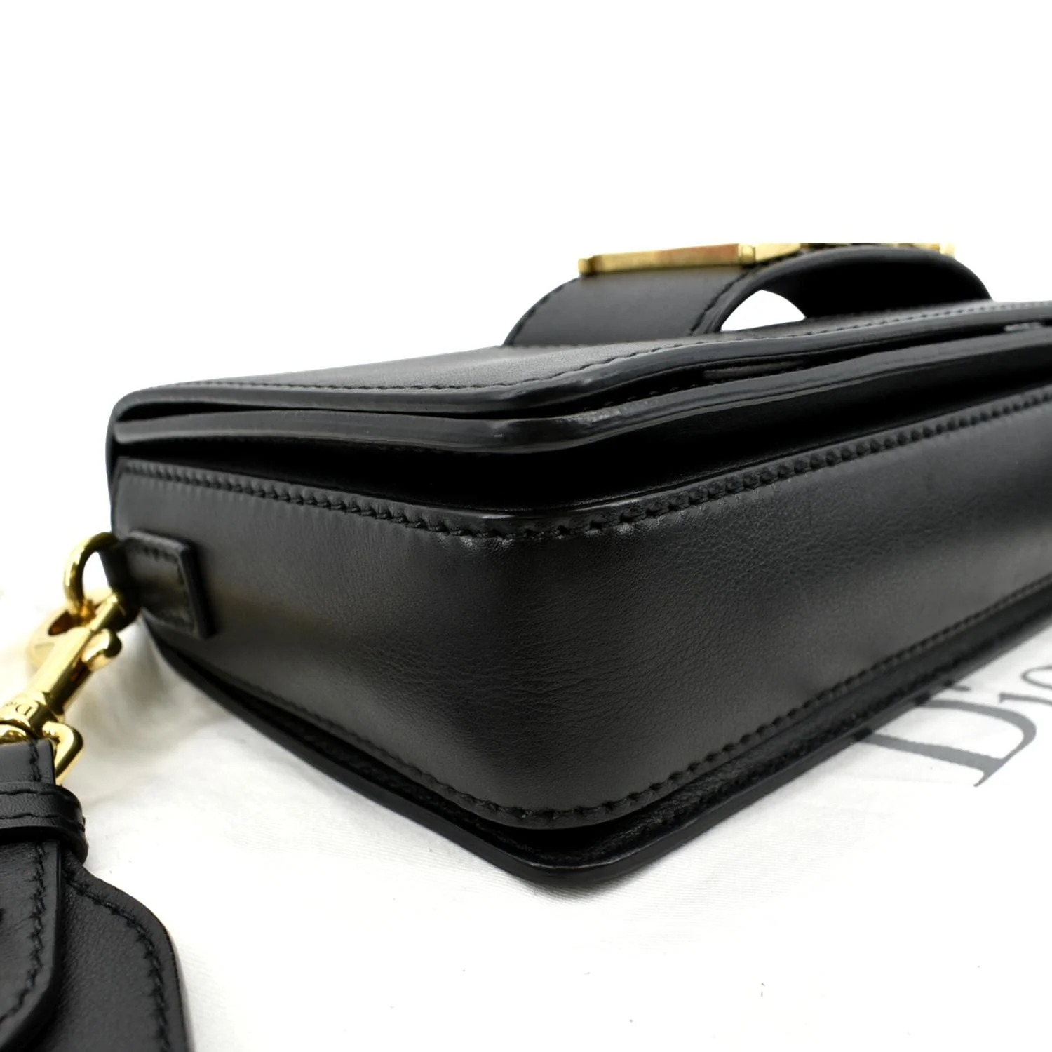 CHRISTIAN DIOR Dio(r)evolution Flap Calfskin Crossbody Bag Black - Image 7