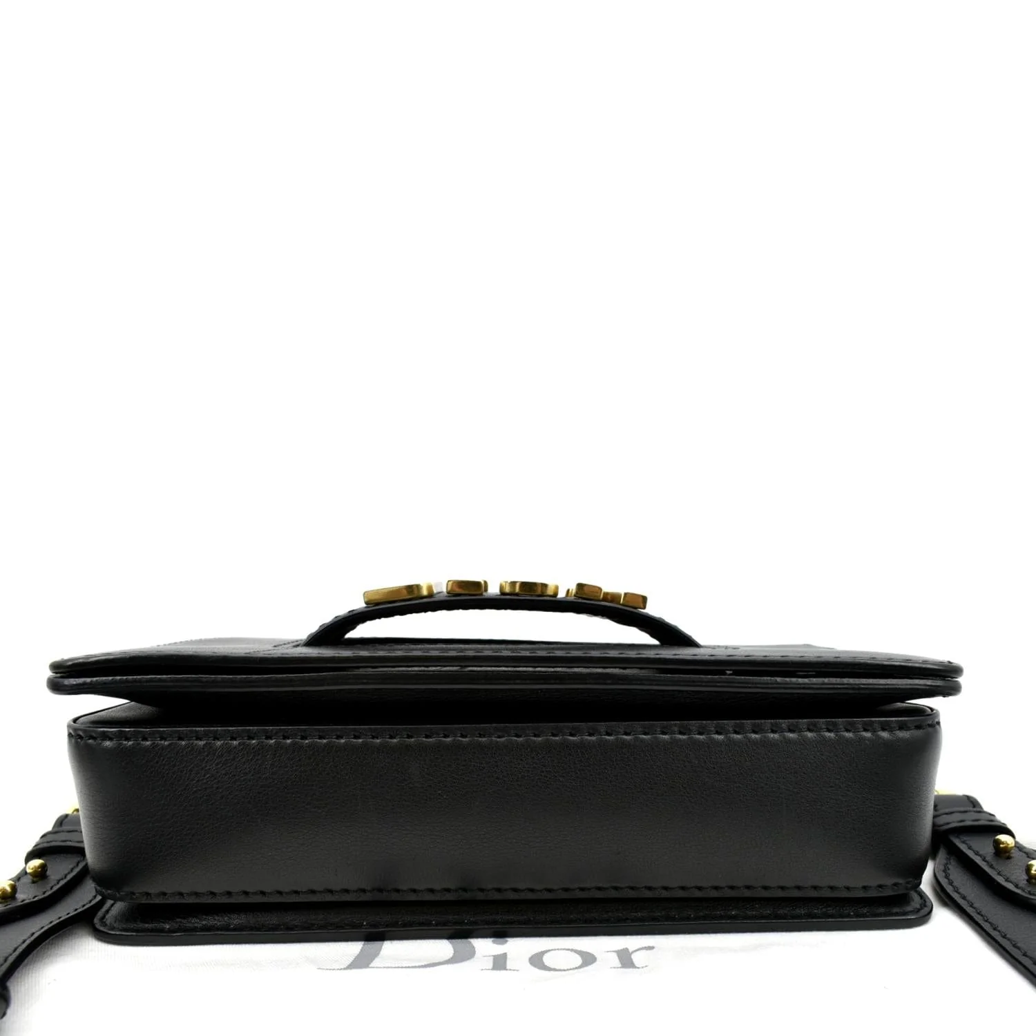 CHRISTIAN DIOR Dio(r)evolution Flap Calfskin Crossbody Bag Black - Image 9