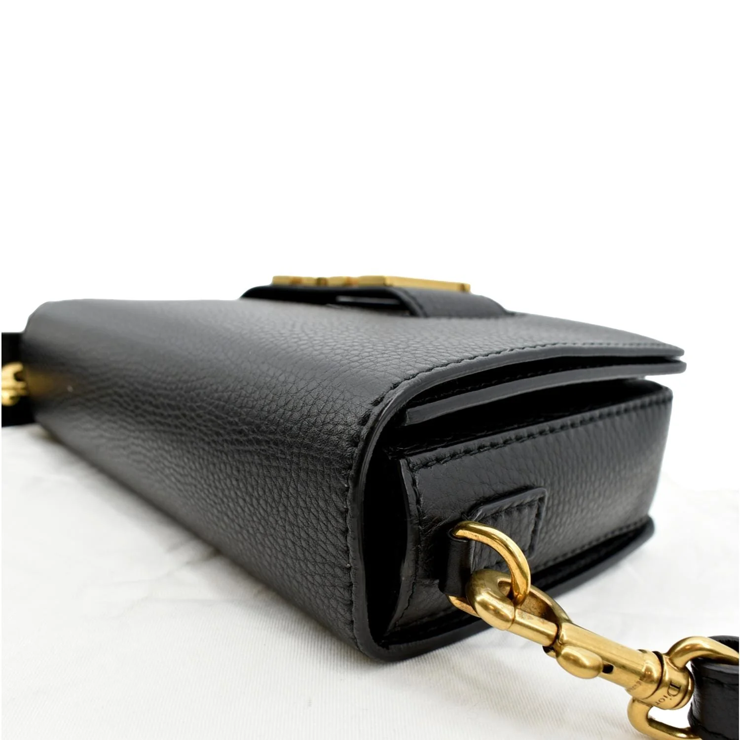 CHRISTIAN DIOR Dio(r)evolution Flap Grained Calfskin Shoulder Bag Black - Image 6