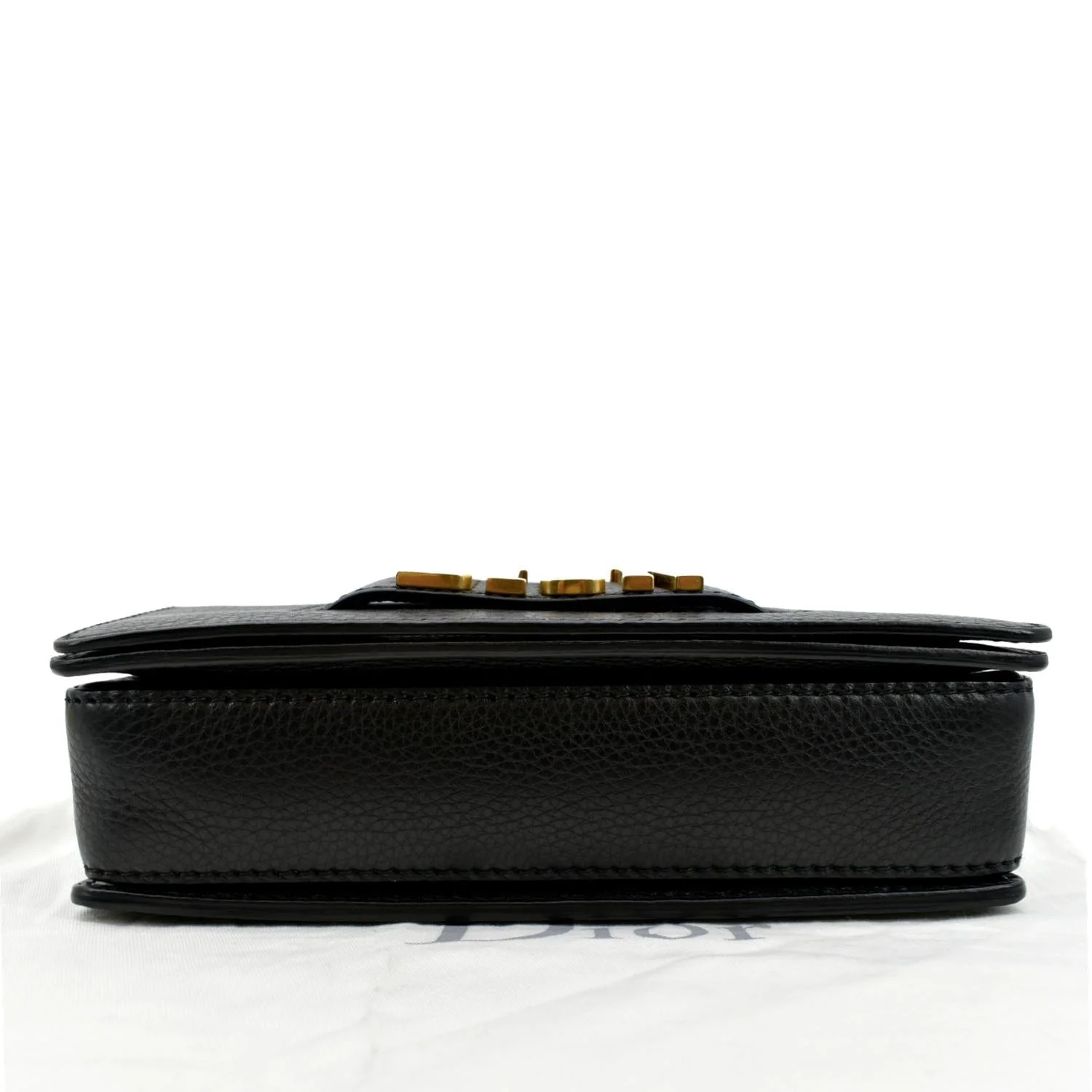 CHRISTIAN DIOR Dio(r)evolution Flap Grained Calfskin Shoulder Bag Black - Image 8