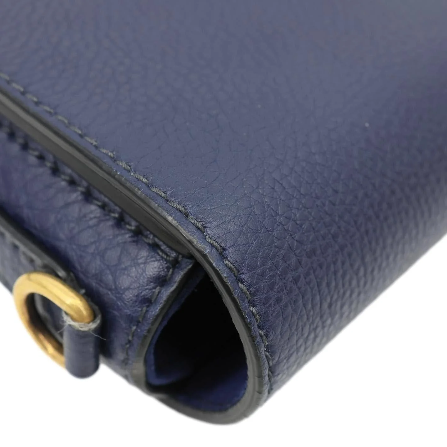 CHRISTIAN DIOR Dio(r)evolution Flap Calfskin Crossbody Bag Navy Blue - Image 5