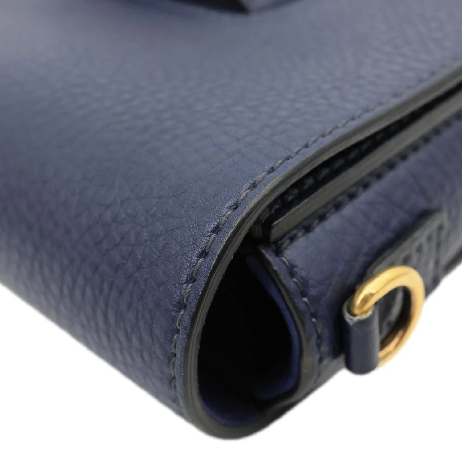 CHRISTIAN DIOR Dio(r)evolution Flap Calfskin Crossbody Bag Navy Blue - Image 6