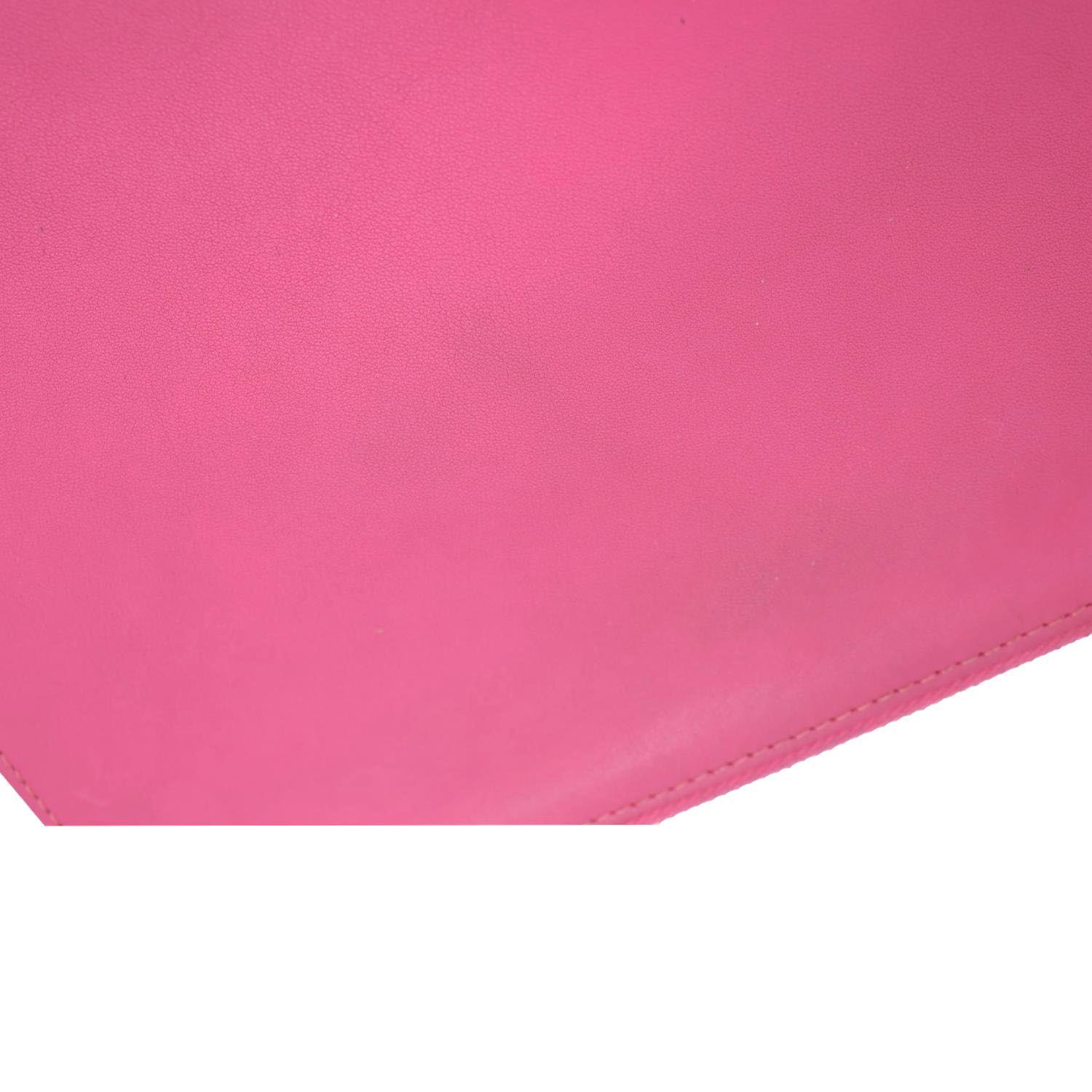 CHRISTIAN DIOR Diorissimo Medium Calfskin Leather Tote Bag Fuchsia - Image 20