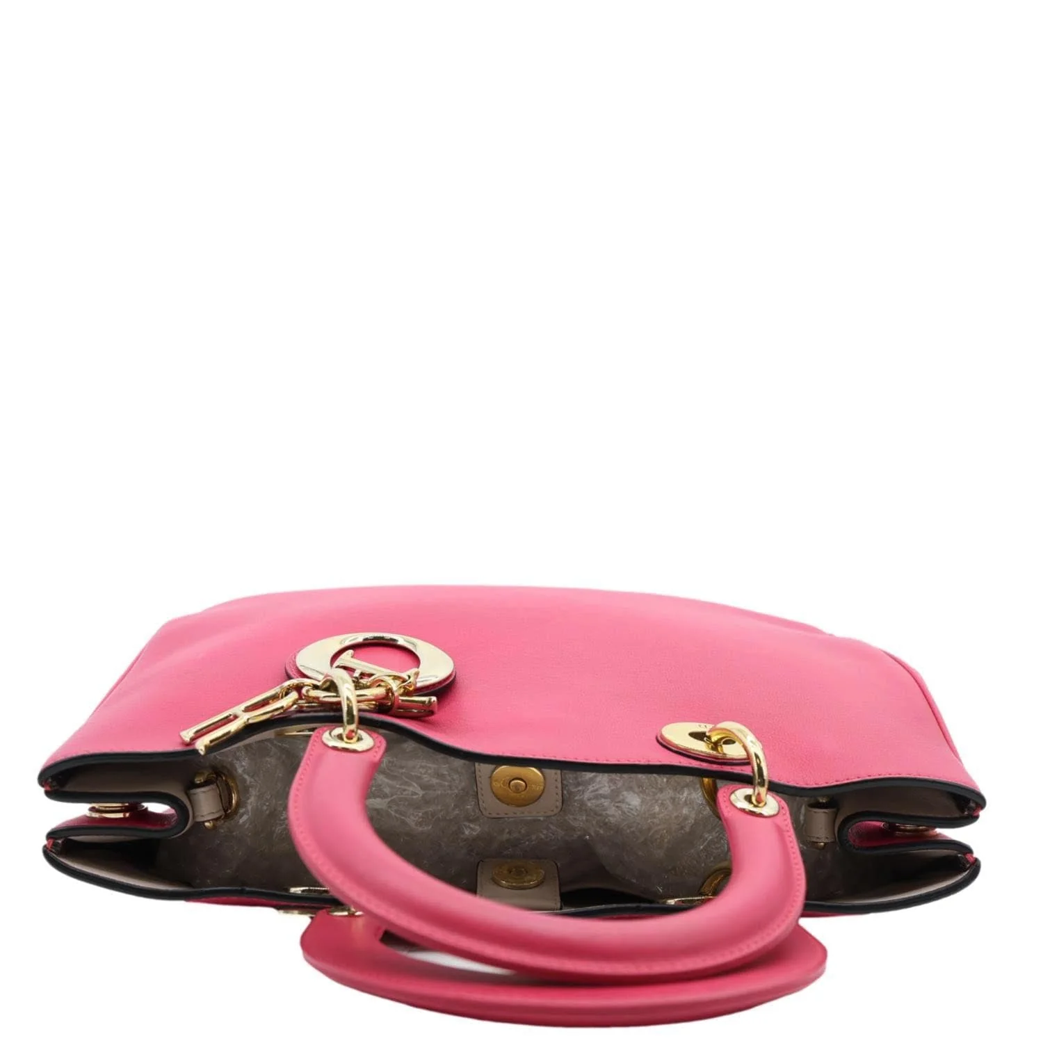 CHRISTIAN DIOR Diorissimo Medium Calfskin Leather Tote Bag Fuchsia - Image 6