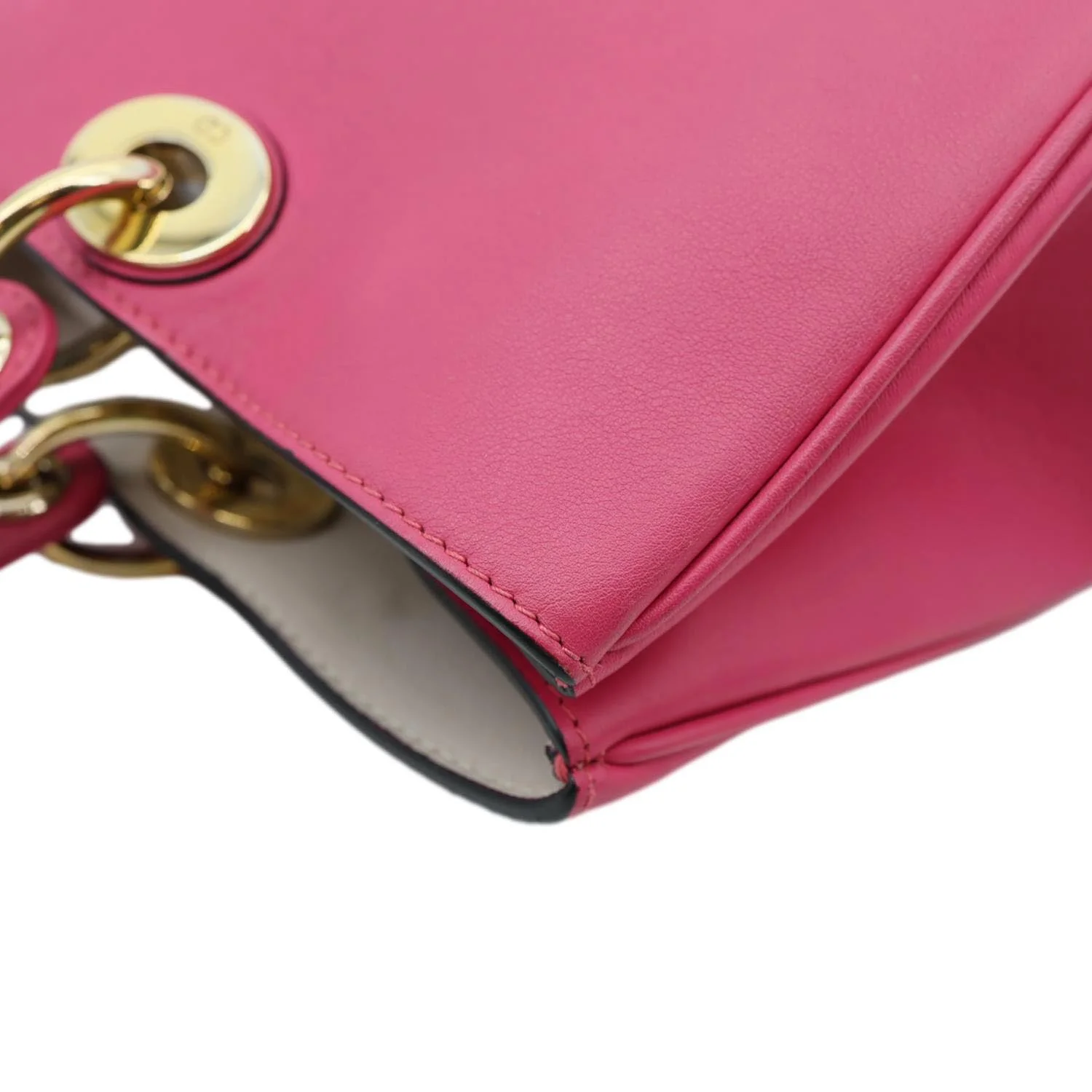 CHRISTIAN DIOR Diorissimo Medium Calfskin Leather Tote Bag Fuchsia - Image 8