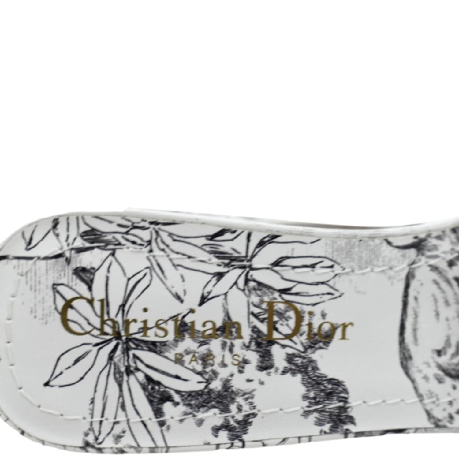 CHRISTIAN DIOR Dway Heeled Slide Embroidered Cotton Multicolor Size 36 - Image 6