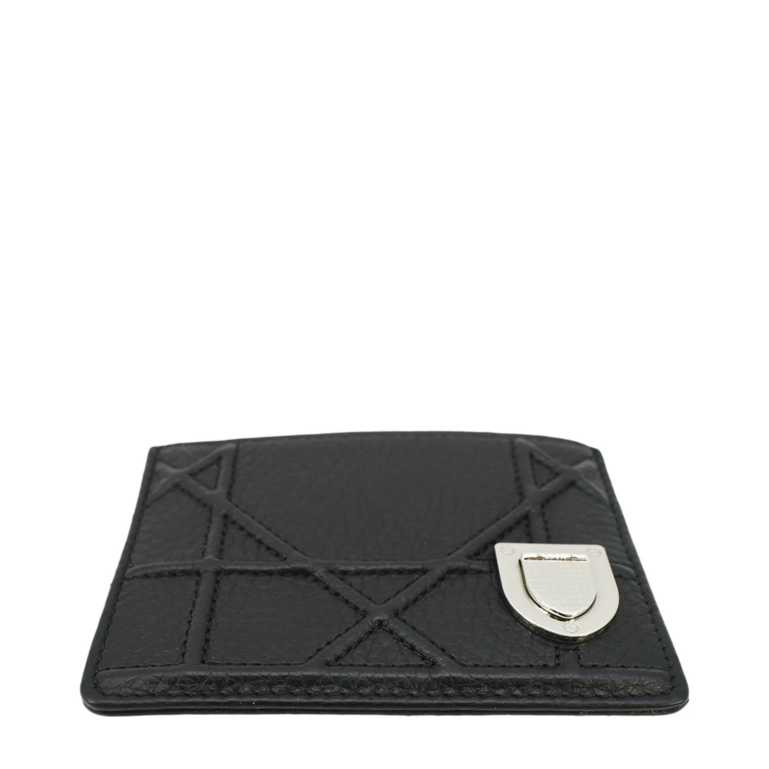 CHRISTIAN DIOR Diorama Cannage Leather Card Holder Black - Image 9