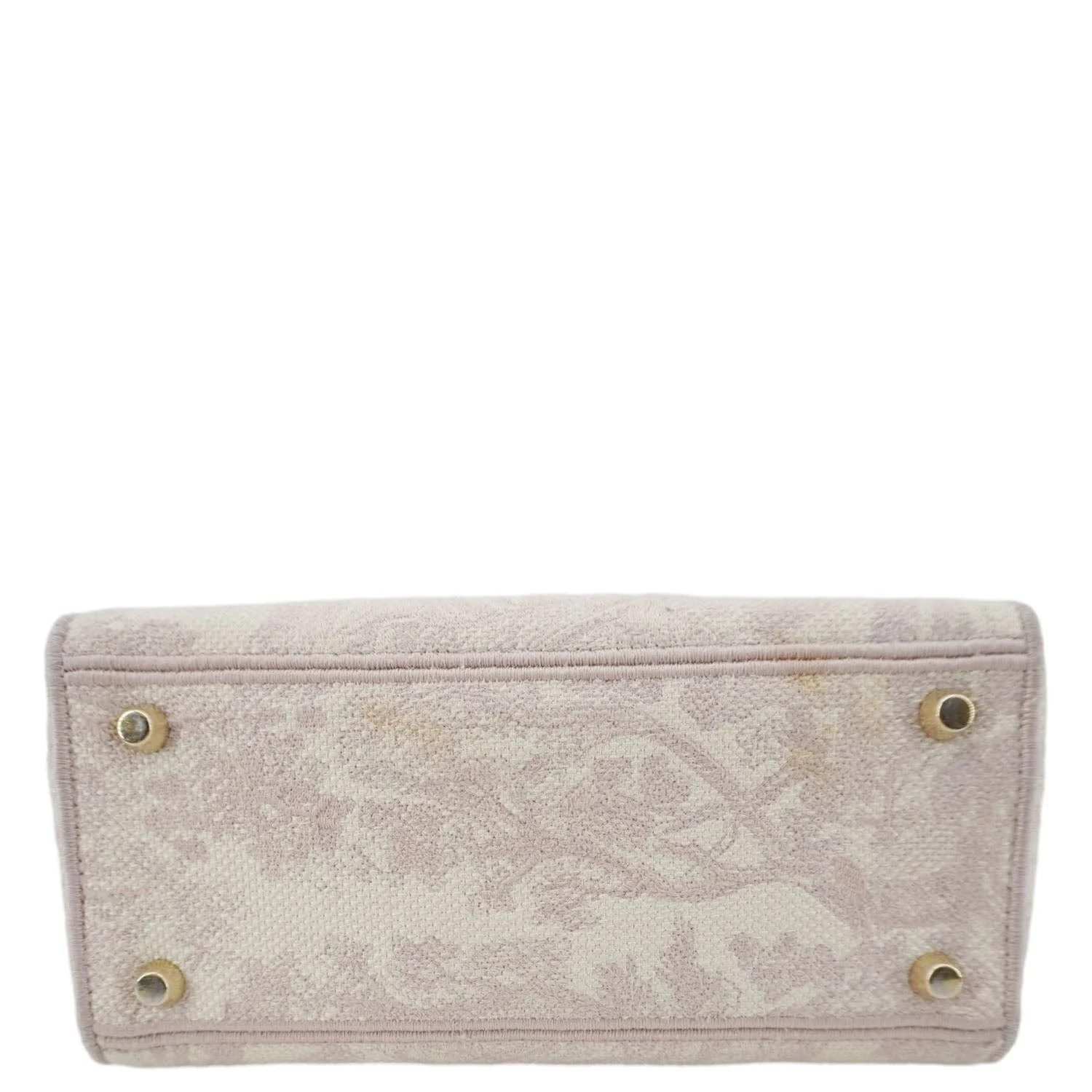 CHRISTIAN DIOR Lady Dior D-Lite Embroidered Canvas Shoulder Bag Beige - Image 10
