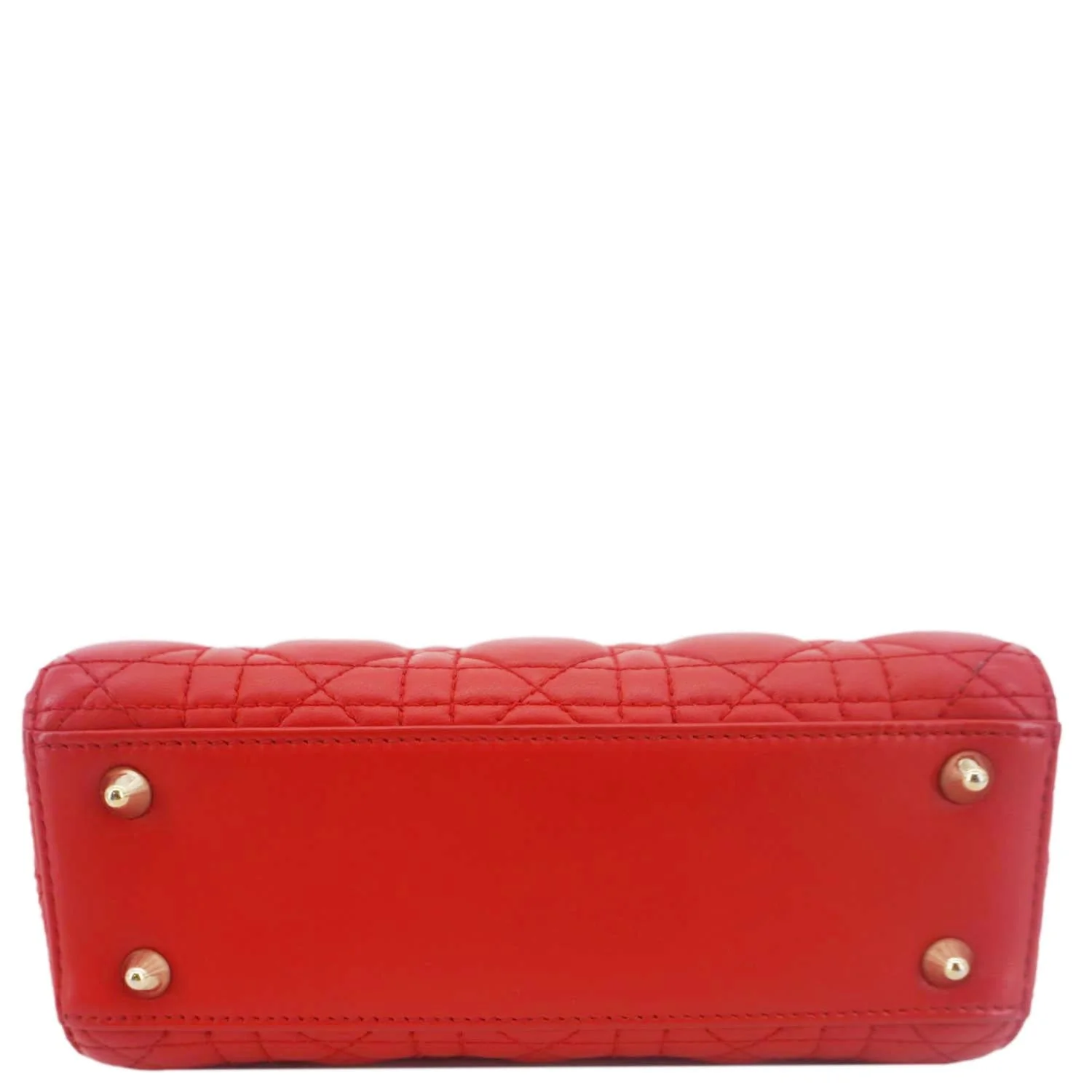 CHRISTIAN DIOR Lady Dior Cannage Lambskin Leather Crossbody Bag Red - Image 12
