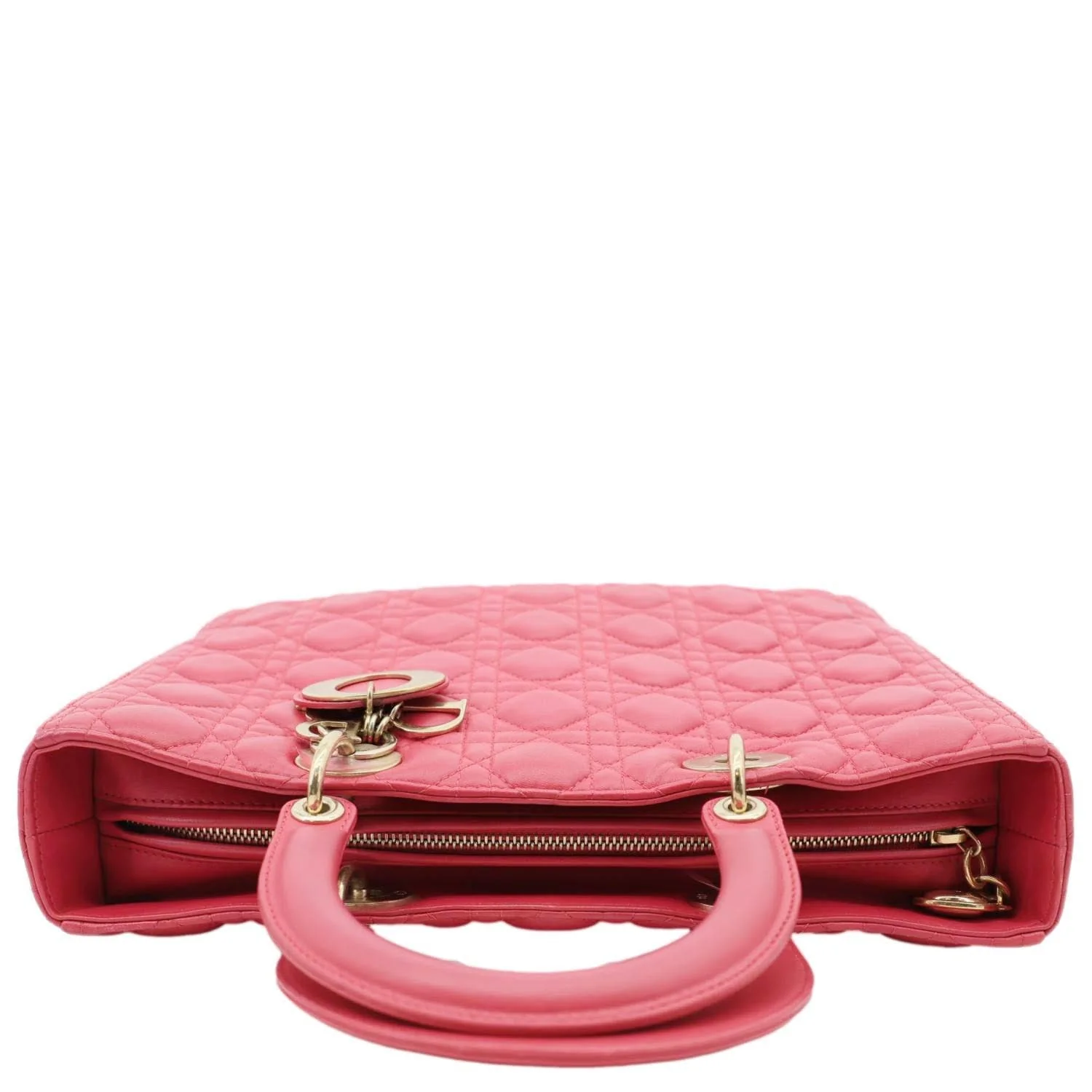 CHRISTIAN DIOR Lady Dior Large Quilted Lambskin Leather Shoulder Bag Pink - Image 5