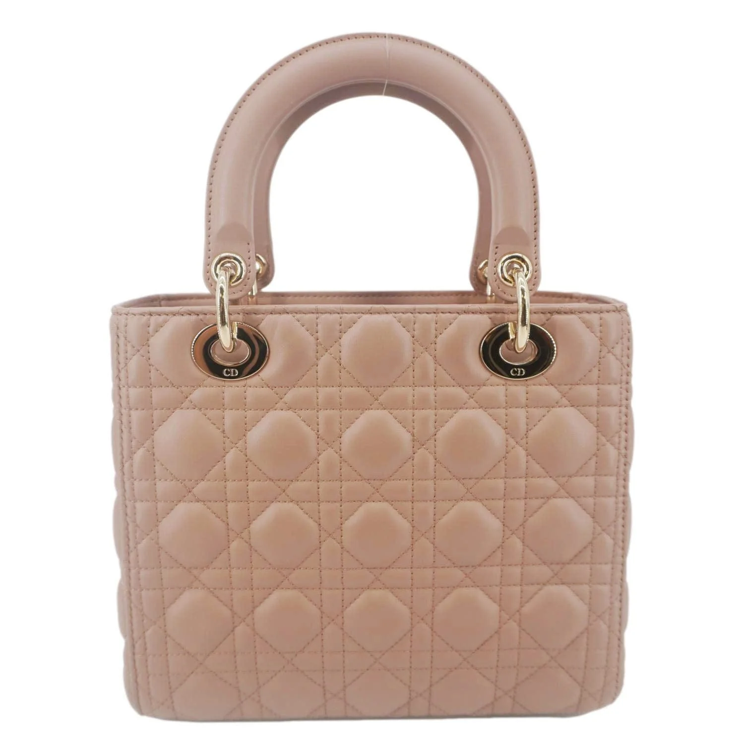 CHRISTIAN DIOR Lady Dior Medium Cannage Leather Crossbody Bag Rose Pink - Image 4