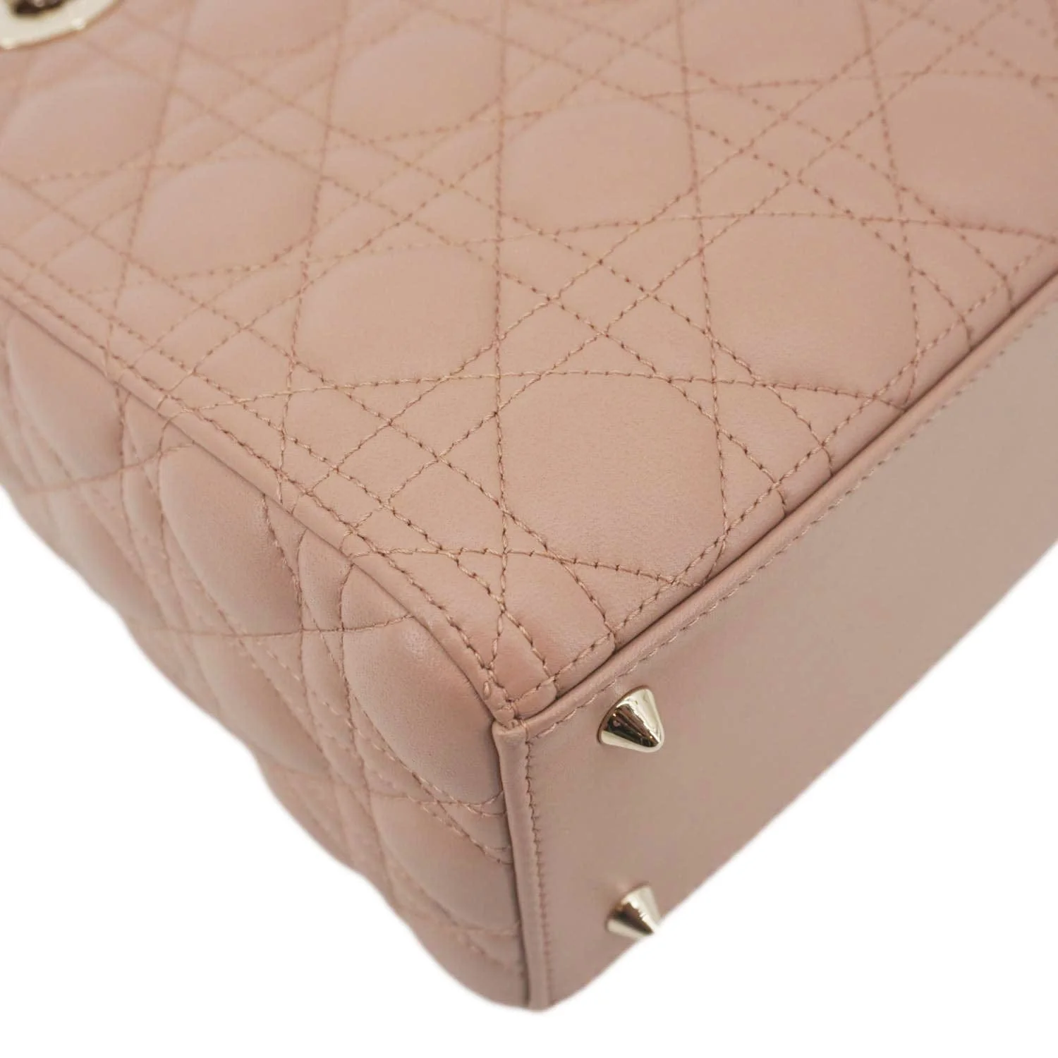 CHRISTIAN DIOR Lady Dior Medium Cannage Leather Crossbody Bag Rose Pink - Image 9