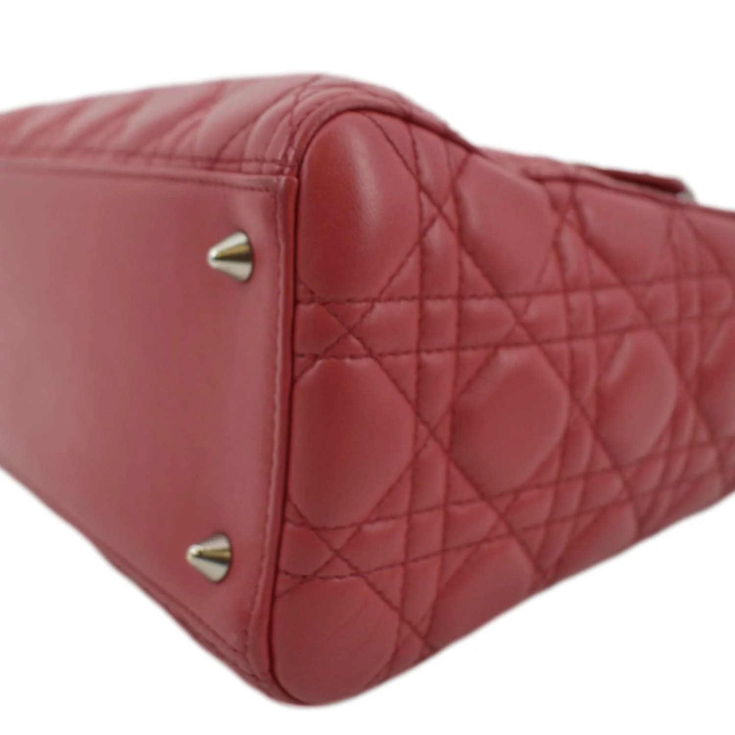 CHRISTIAN DIOR Lady Dior Cannage Lambskin Shoulder Bag Pink - Image 8