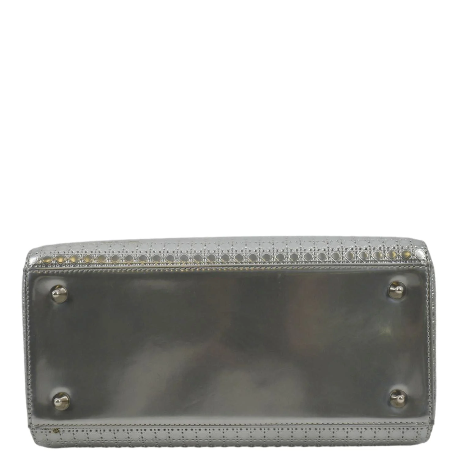 CHRISTIAN DIOR Lady Dior Micro Cannage Leather Shoulder Bag Metallic - Image 11