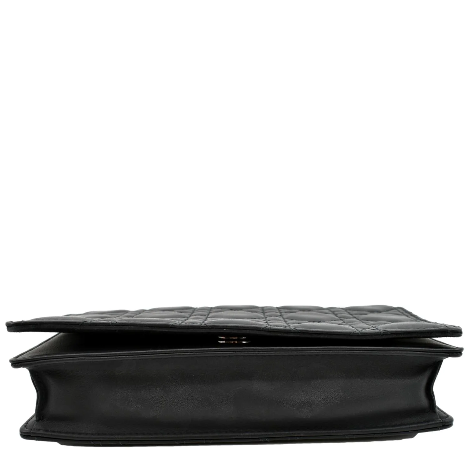 CHRISTIAN DIOR Lady Dior Cannage Leather Crossbody Chain wallet Black - Image 10