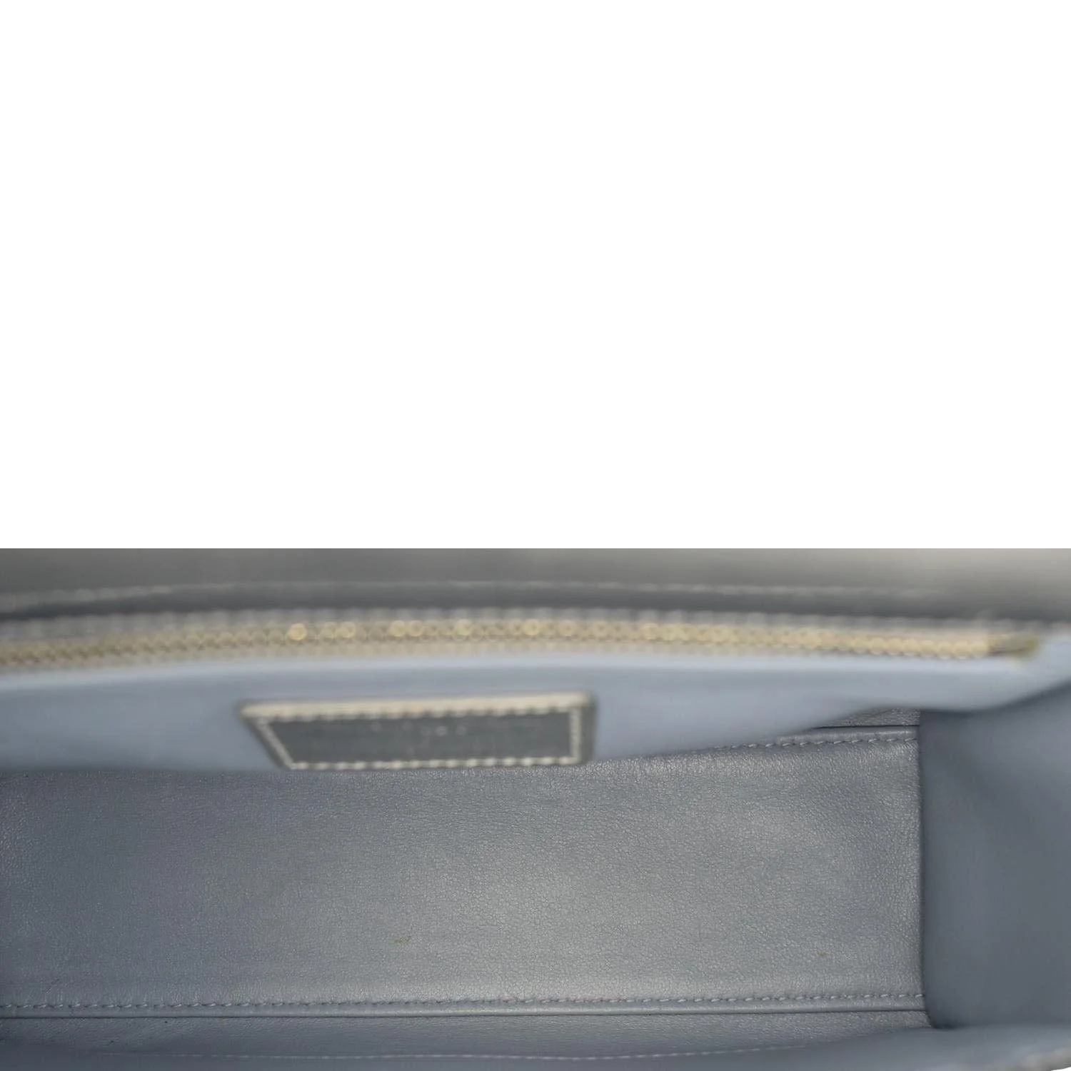 CHRISTIAN DIOR Lady Dior Lambskin Leather Shoulder Bag Metallic Silver - Image 11
