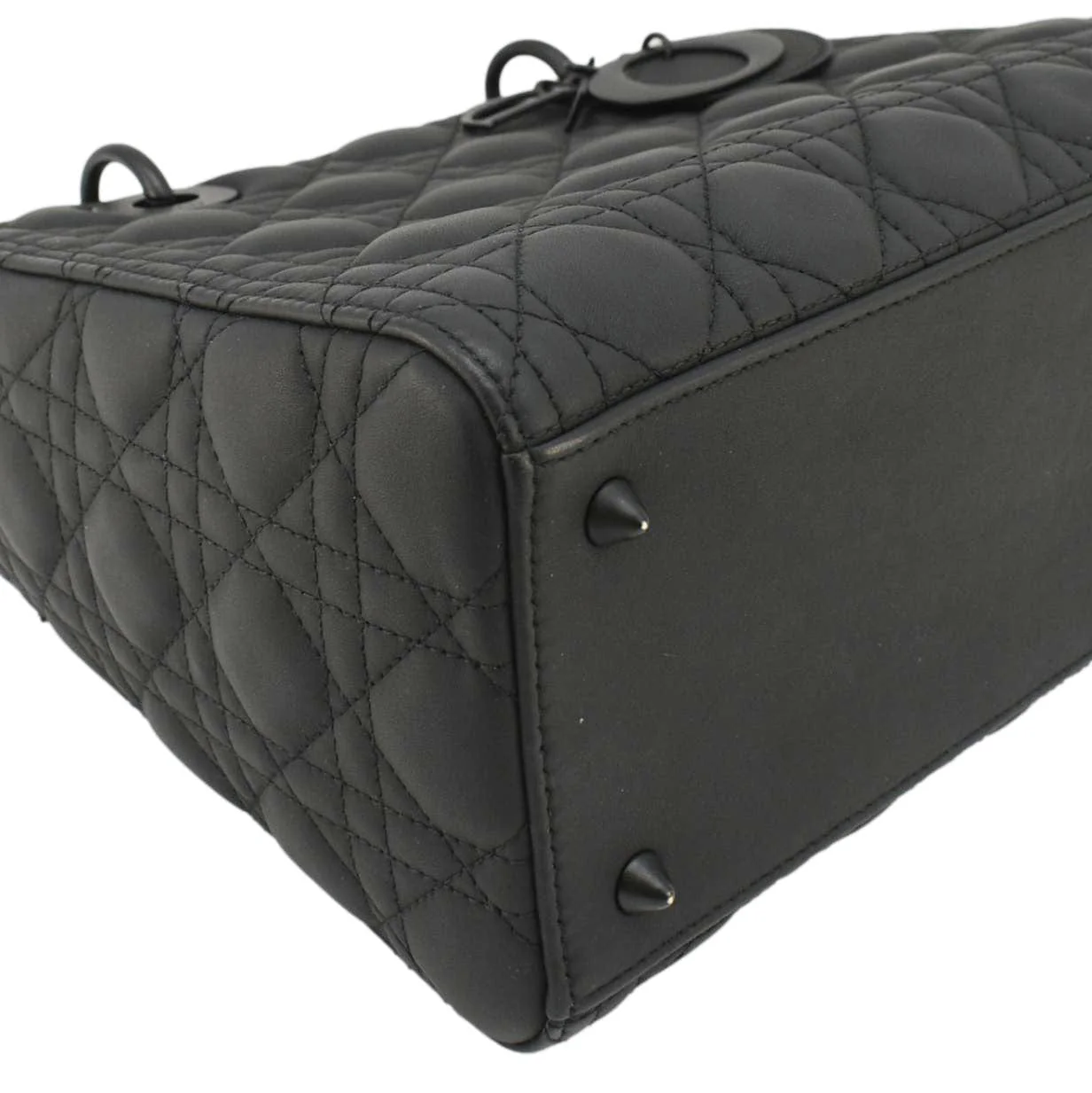 CHRISTIAN DIOR Lady Dior Ultra Matte Cannage Calfskin Leather Shoulder Bag Black - Image 9