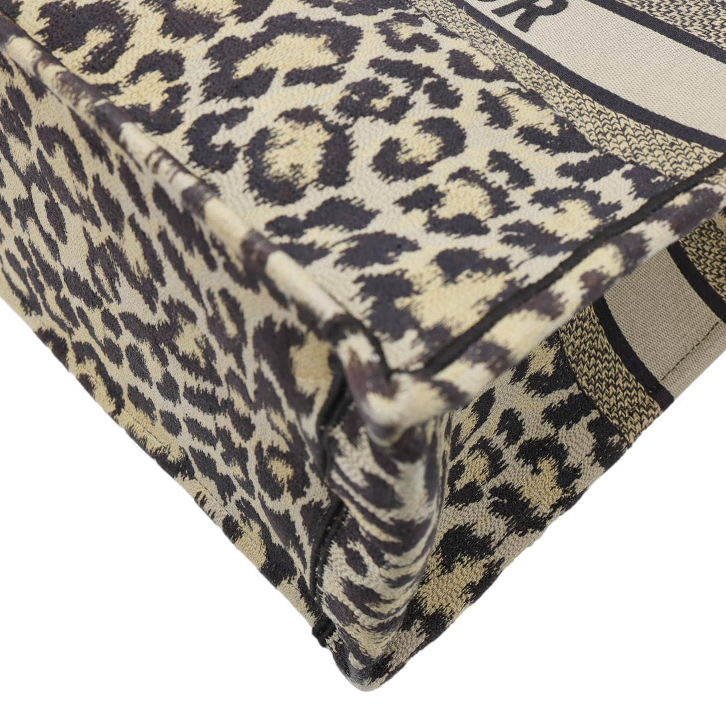 CHRISTIAN DIOR Book Large Leopard Mizza Embroidered Tote Bag Beige - Image 7