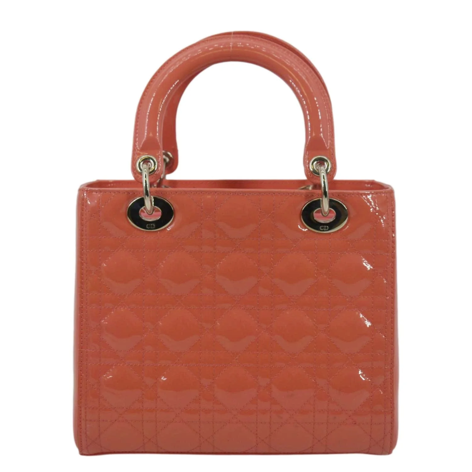 CHRISTIAN DIOR Medium Lady Dior Leather Shoulder Bag Pink - Image 4