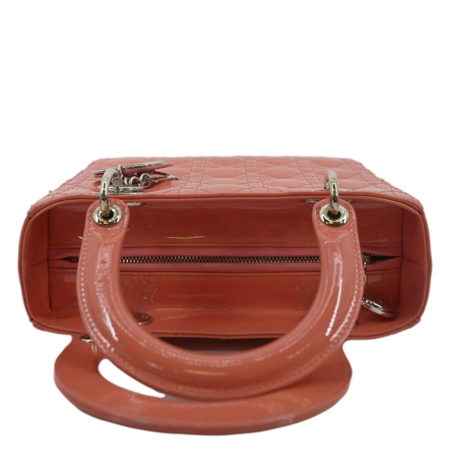 CHRISTIAN DIOR Medium Lady Dior Leather Shoulder Bag Pink - Image 5