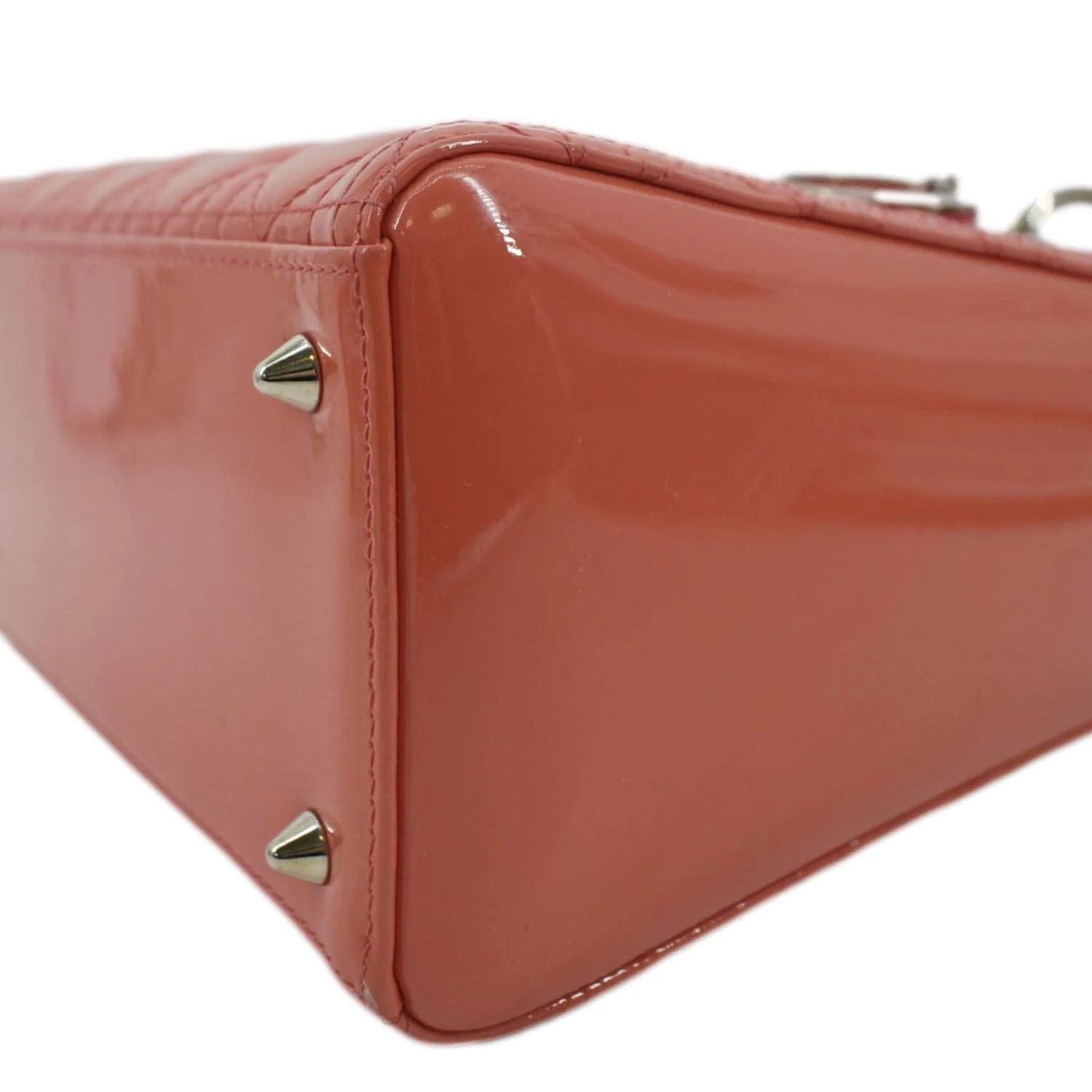 CHRISTIAN DIOR Medium Lady Dior Leather Shoulder Bag Pink - Image 7