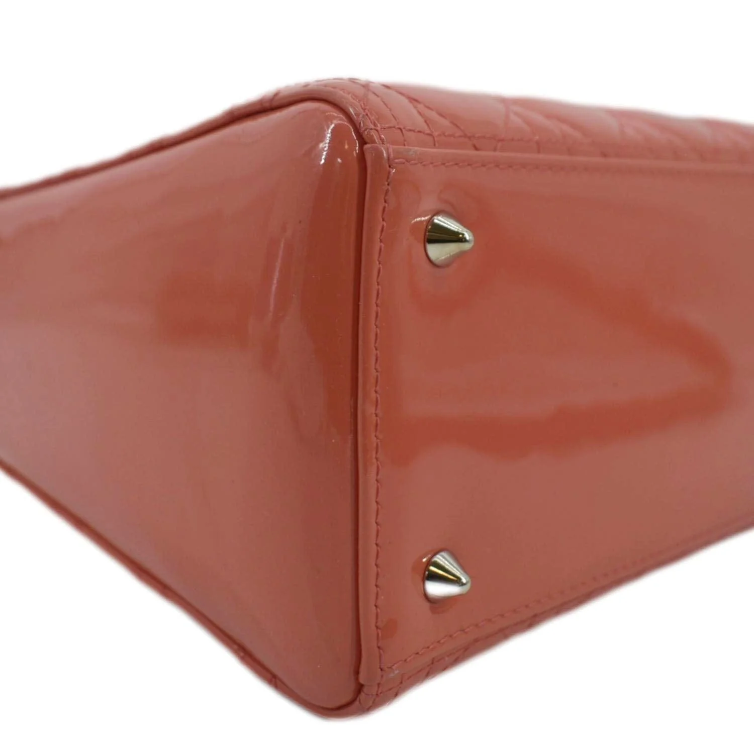 CHRISTIAN DIOR Medium Lady Dior Leather Shoulder Bag Pink - Image 9