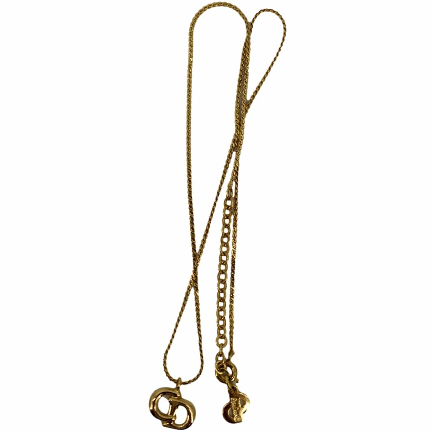 CHRISTIAN Women DIOR CD Logo Necklace Gold - Image 5