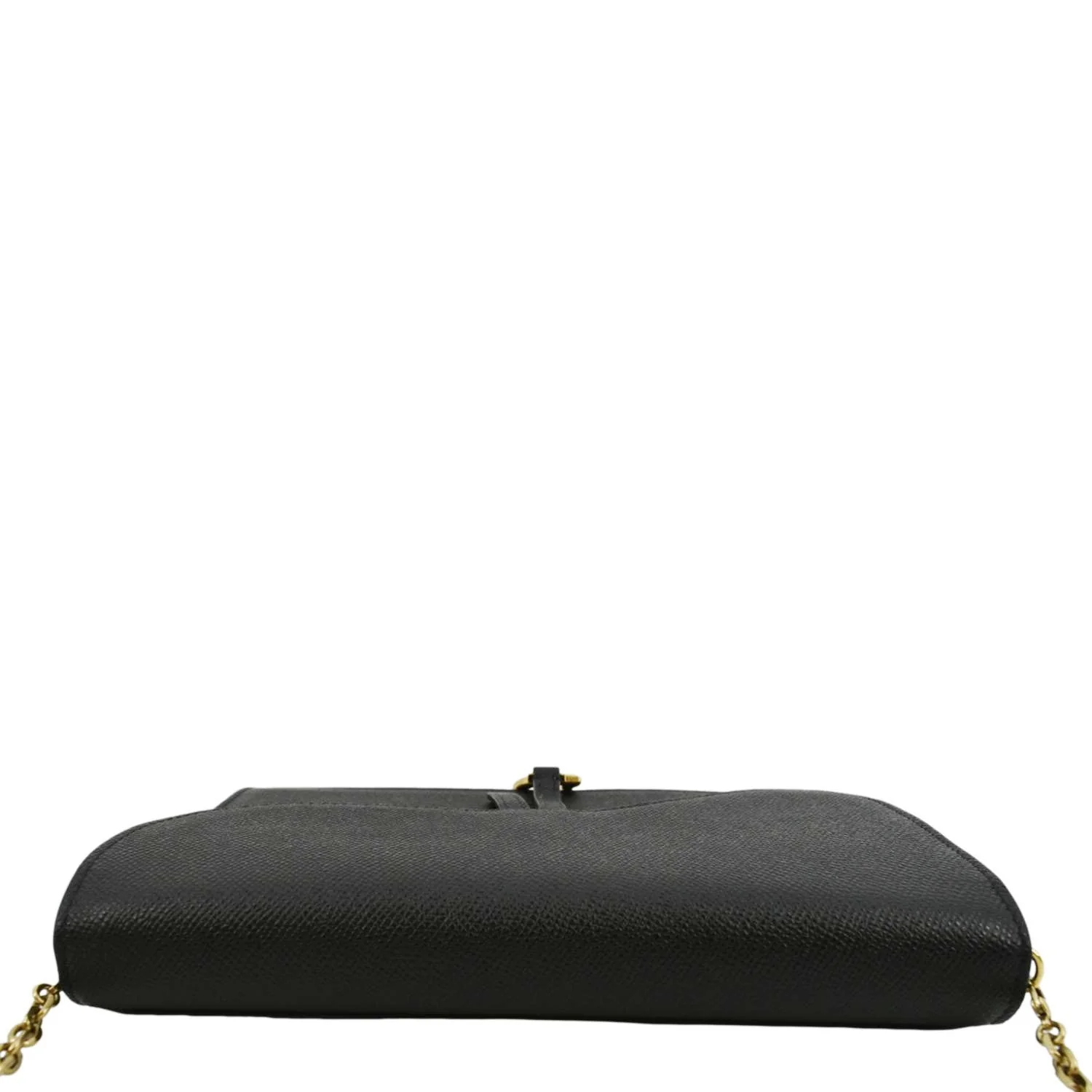 CHRISTIAN DIOR Long Saddle Leather Crossbody Chain Wallet Black - Image 4
