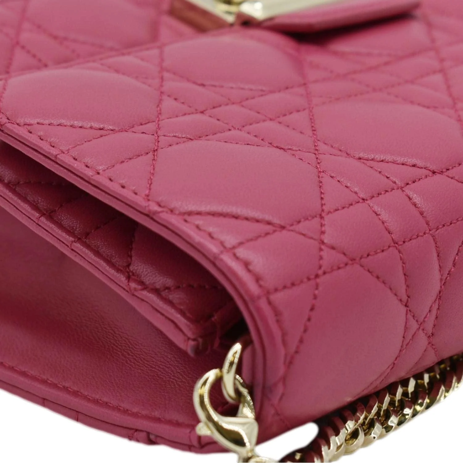 CHRISTIAN DIOR Miss Dior Promenade Cannage Quilted Leather Crossbody Bag Fuchsia - Image 7