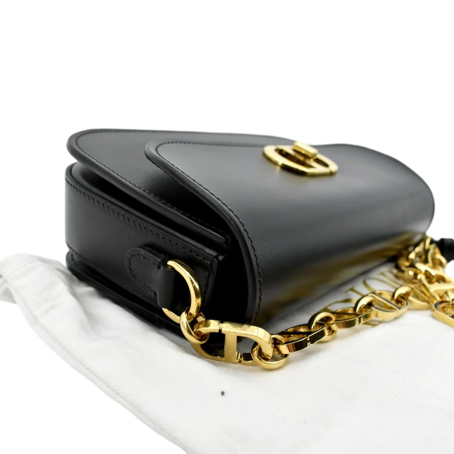 CHRISTIAN DIOR Montaigne Avenue Leather Shoulder Bag Black - Image 8