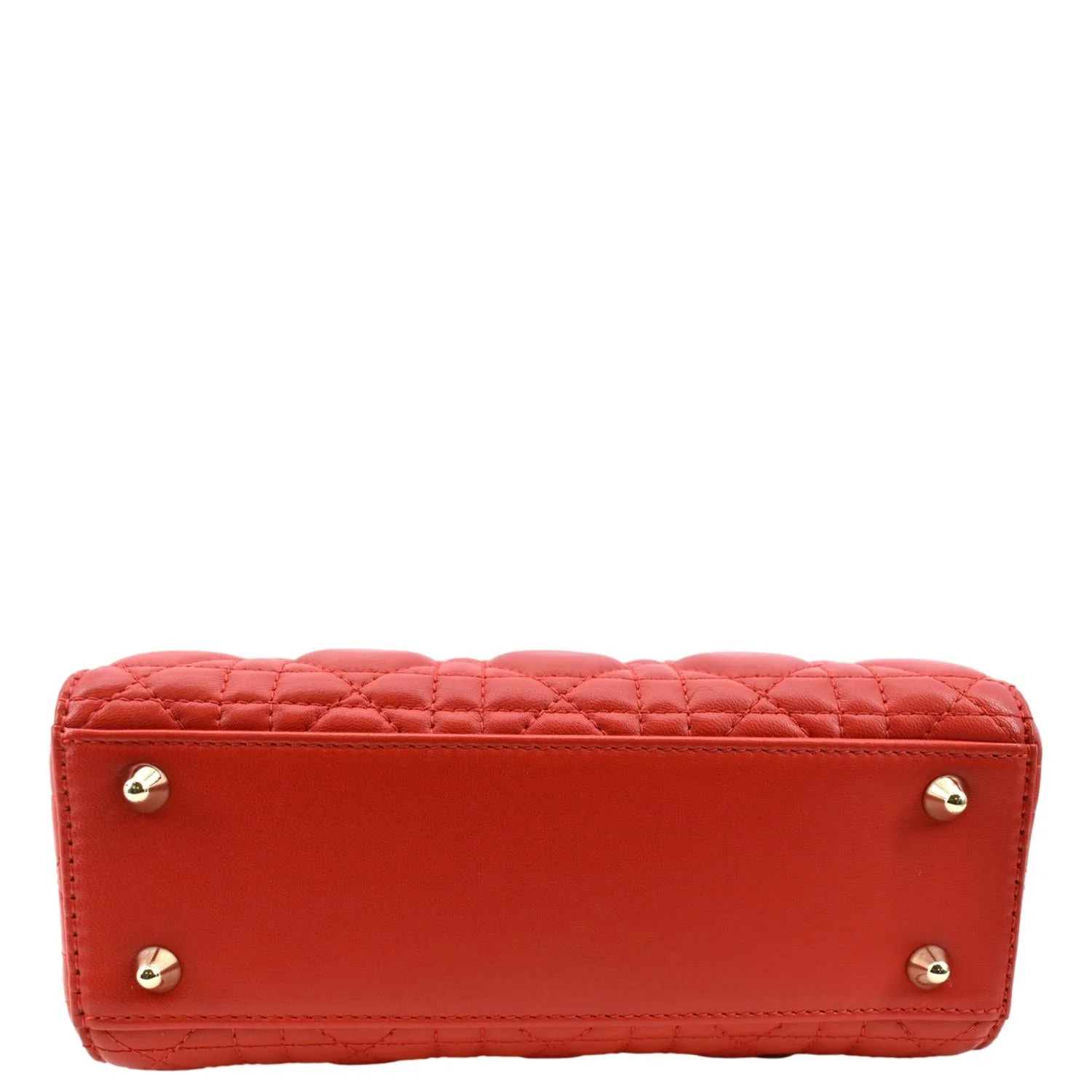 CHRISTIAN DIOR MY ABCDior Small Cannage Lambskin Leather Shoulder Bag Red - Image 10