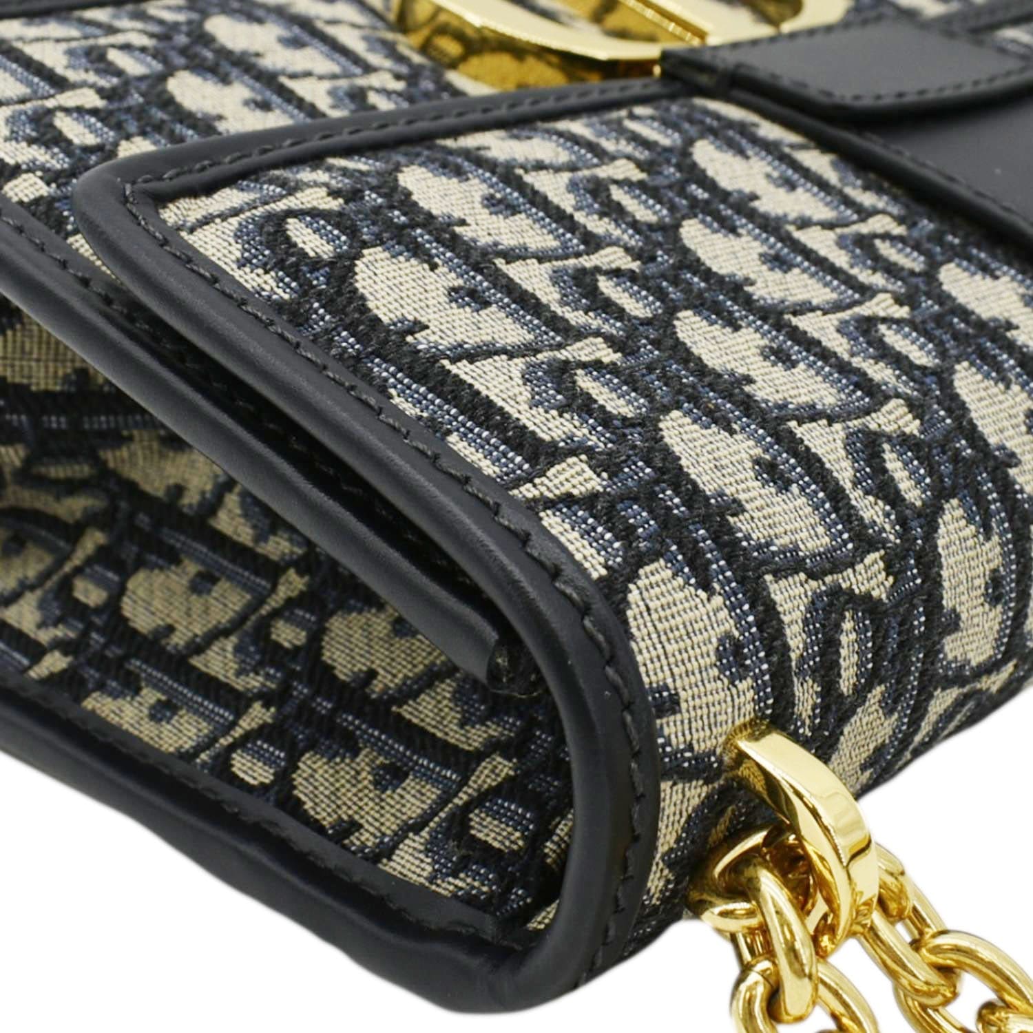 CHRISTIAN DIOR 30 Montaigne Oblique Jacquard Crossbody Clutch Bag Blue - Image 5