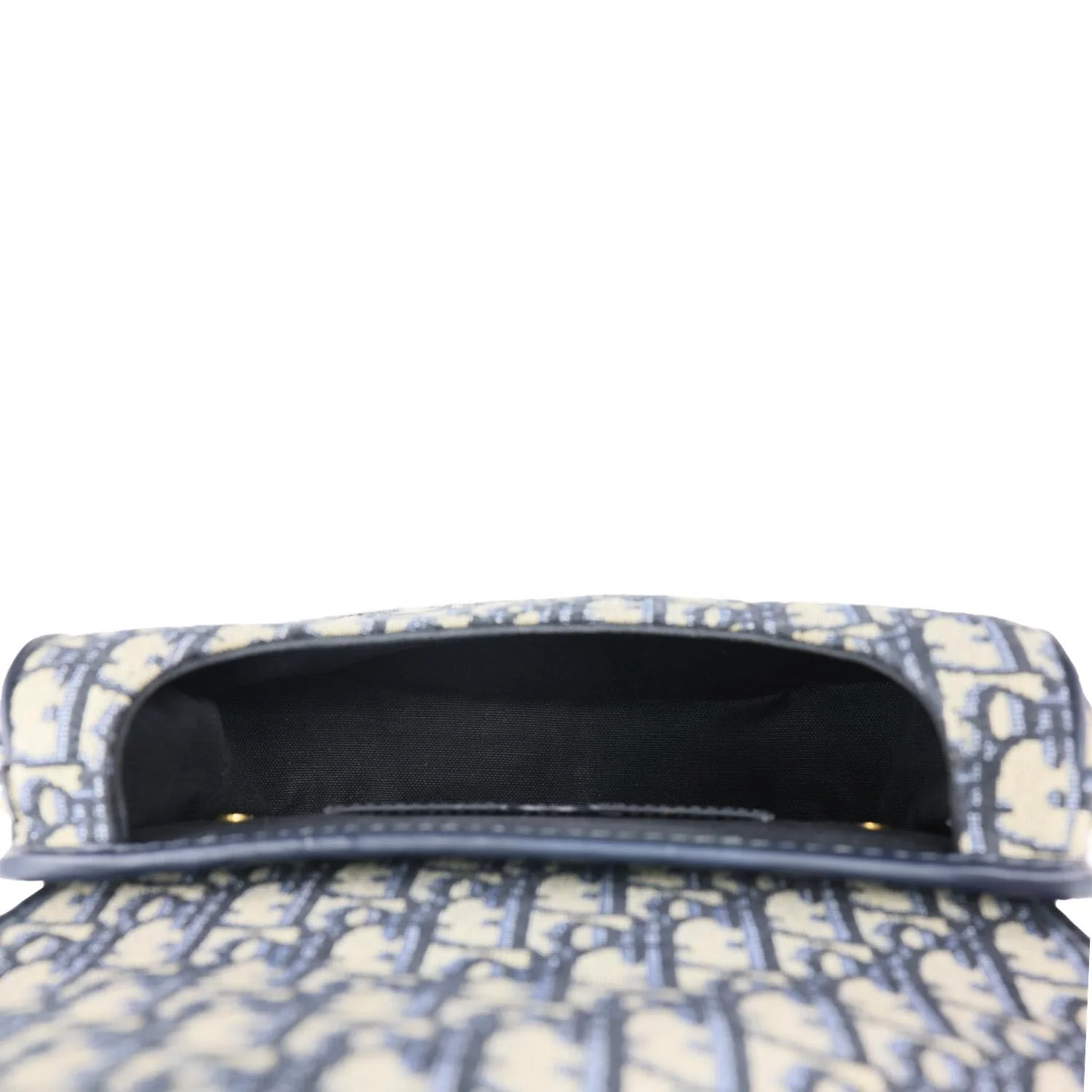 CHRISTIAN DIOR Bobby Medium Oblique Jacquard Canvas Crossbody Bag Navy Blue - Image 10